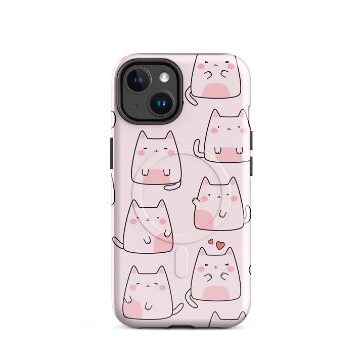Cute Kawaii Cat Magnetic MagSafe® iPhone® Tough Case, 14, 15, 16, 17, Pro, Pro Max, Plus Case. product image (2)