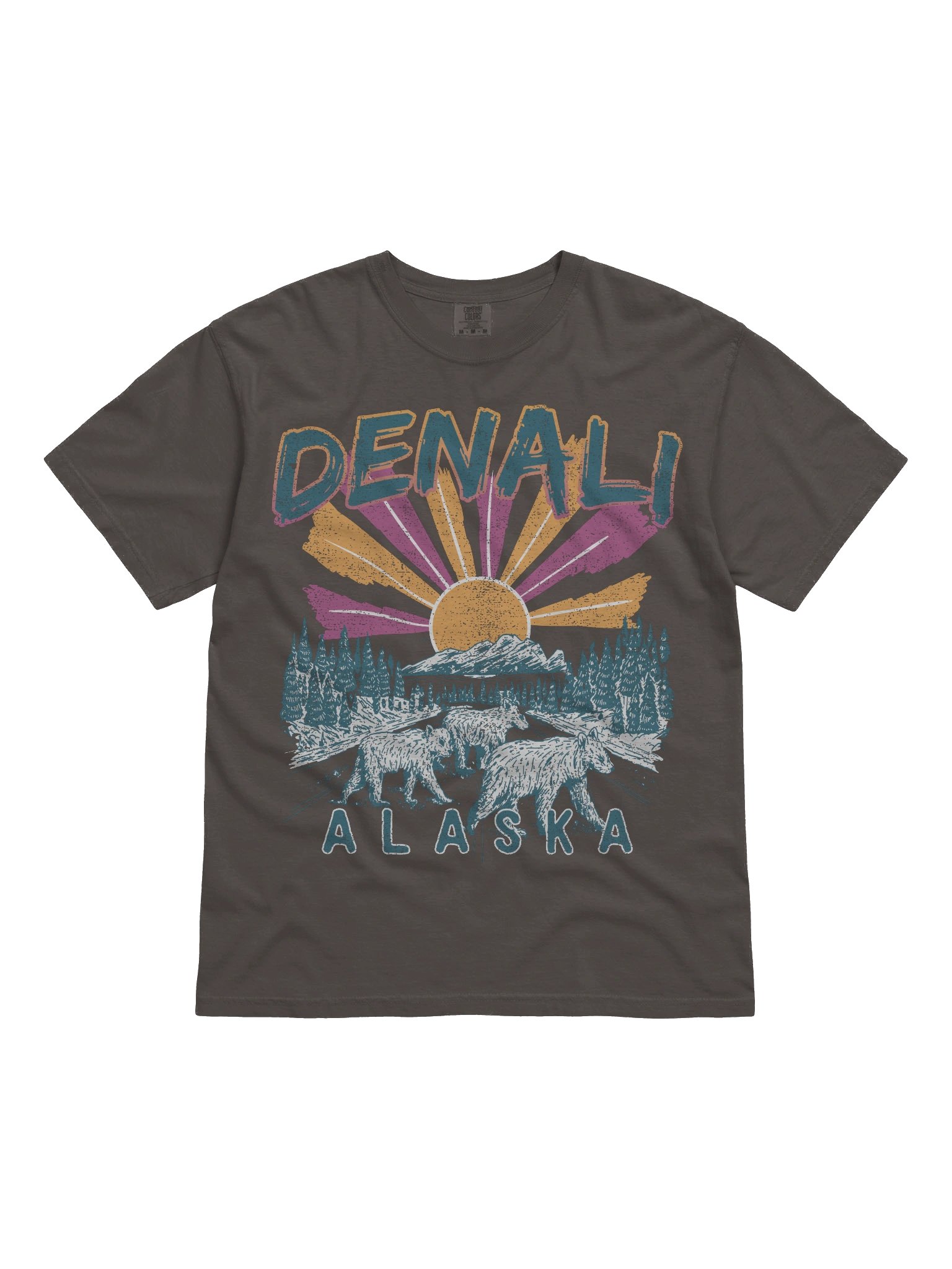 Denali Alaska National Park Shirt – Vintage Sunset Bear Landscape Retro Travel Tee product image (4)