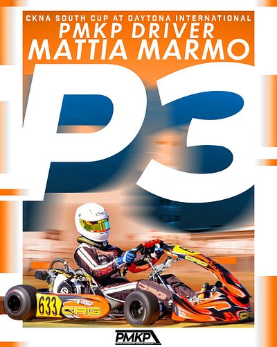‼️ BREAKING NEWS‼️ 

PMKP Driver and Principal Mattia Marmo secures P3 at Daytona International for the CKNA South Cup Kartin...