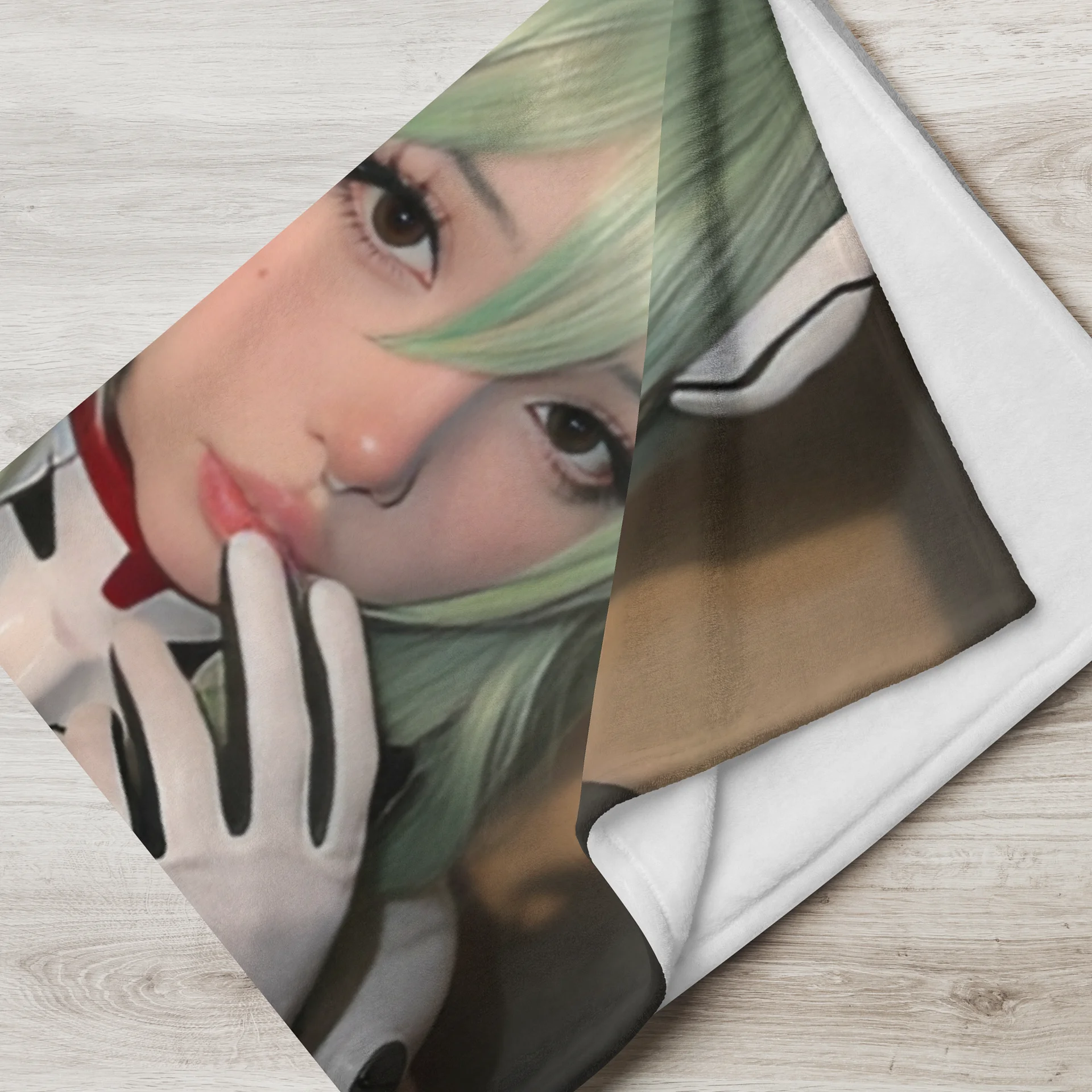 Cosplay Corner – Waifufaee as Rei Ayanami from Neon Genesis Evangelion Throw Blanket product image (7)