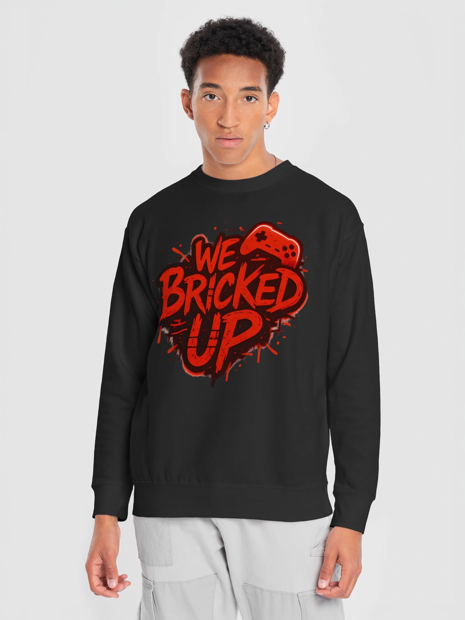 "Bricked Up" Red Cotton Heritage Premium Sweatshirt product image (5)