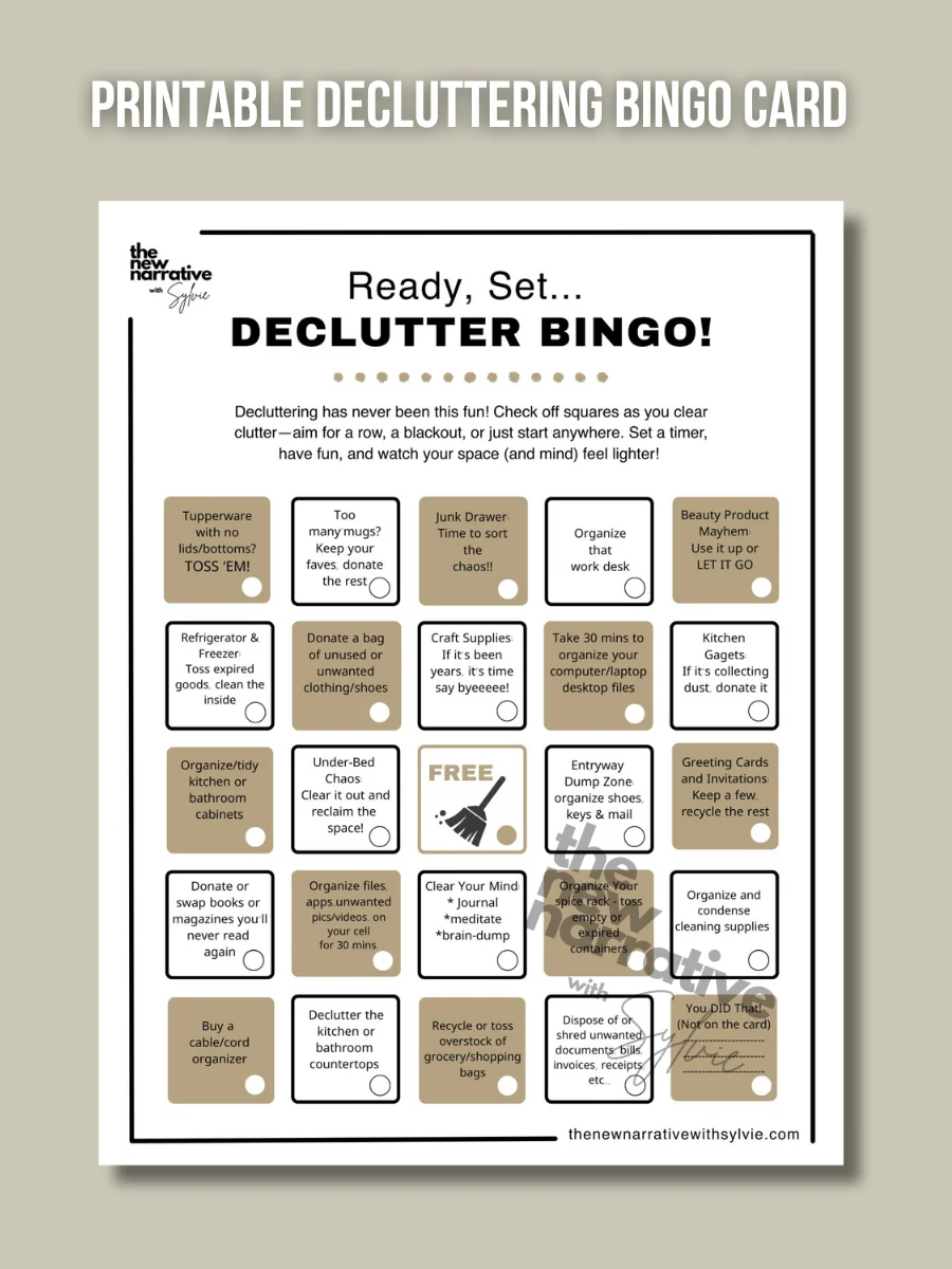 Printable Decluttering BINGO Card product image (1)