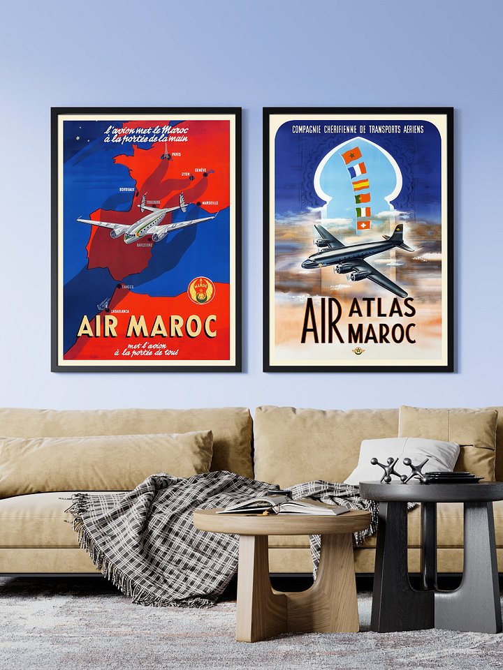 Morocco, Air Maroc, 1950 — retro travel poster, vintage travel print product image (2)