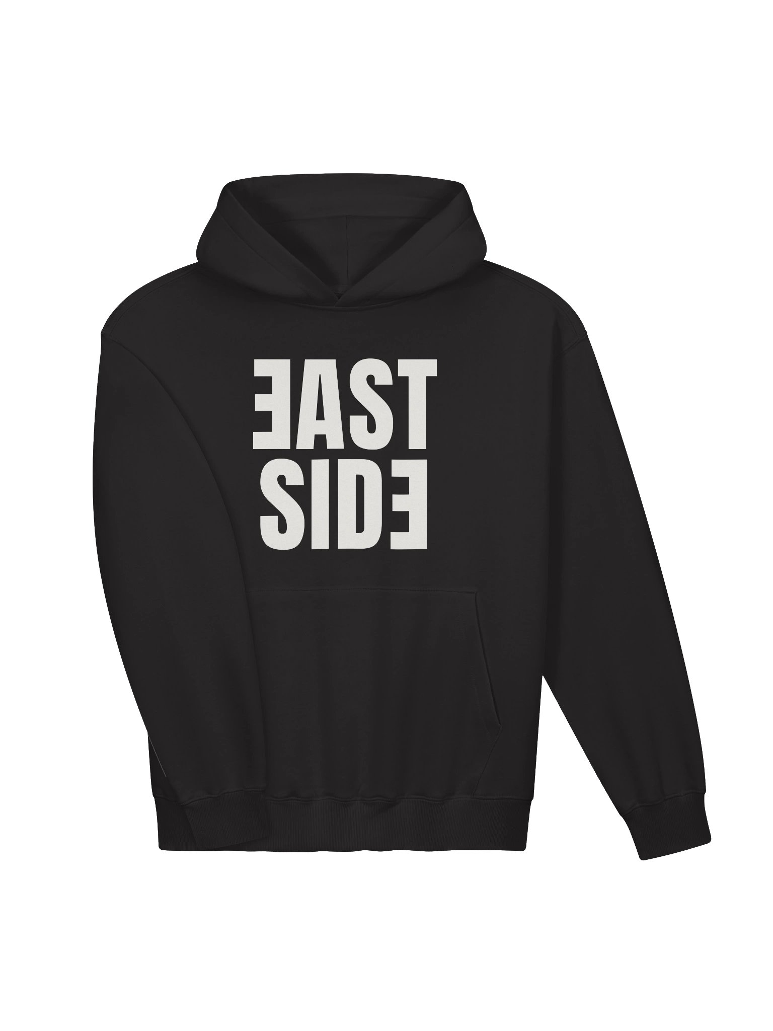 EAST SIDE REVERSE GRAPHIC BLACK AND WHITE HOODIE product image (3)