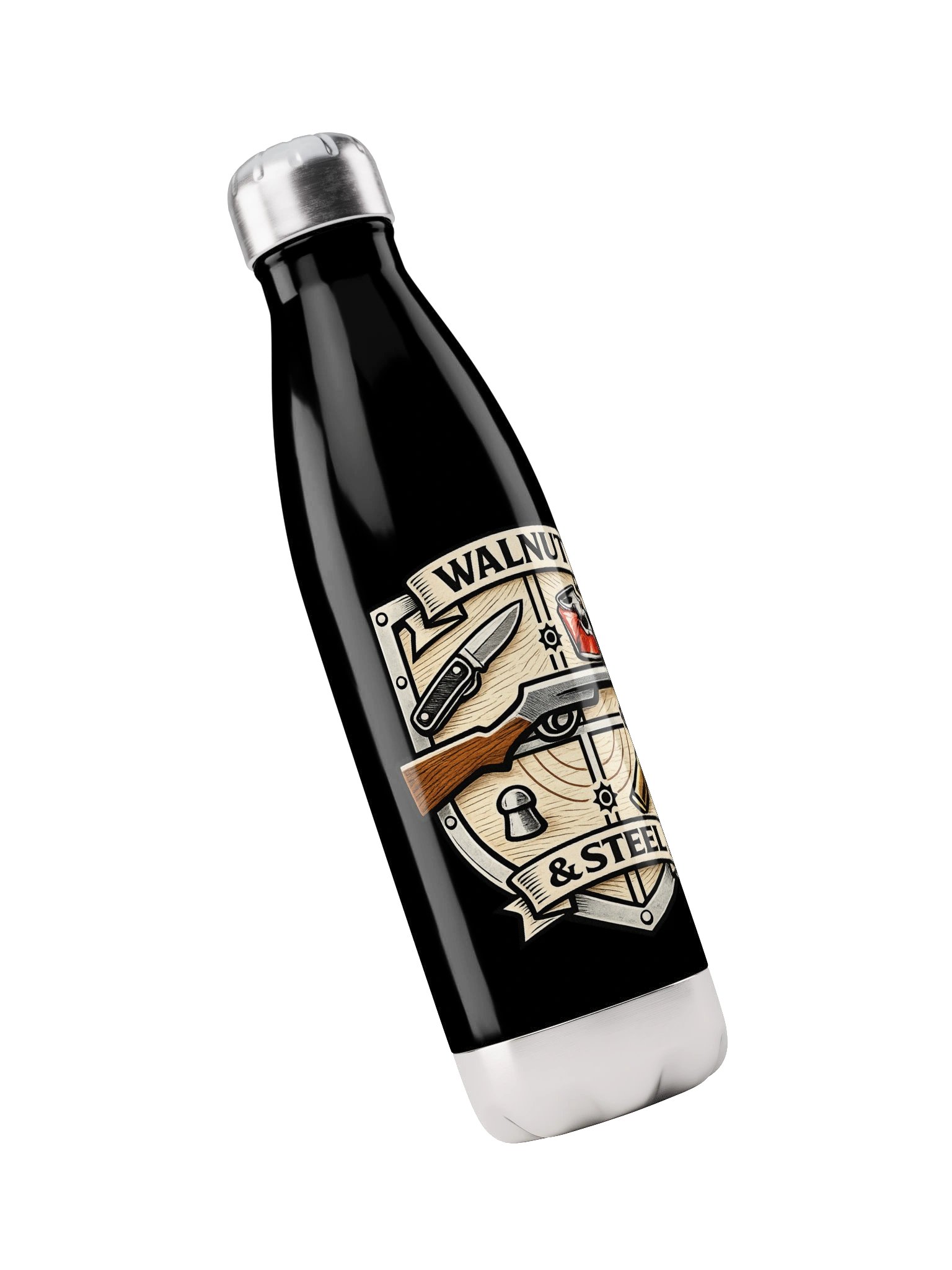 Stainless steel water bottle crest logo product image (6)