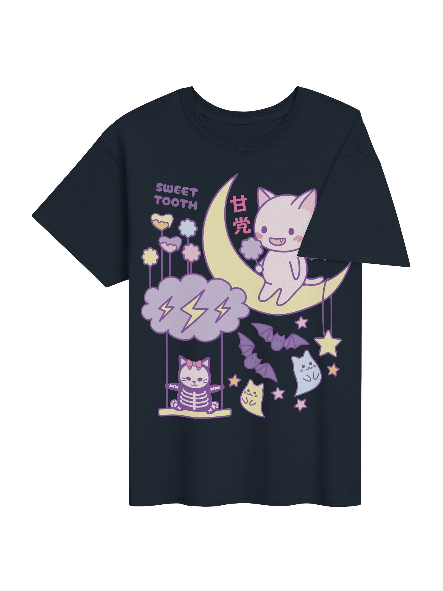 Kawaii Bat Cat - Unisex Adult Heavyweight T-shirt product image (3)