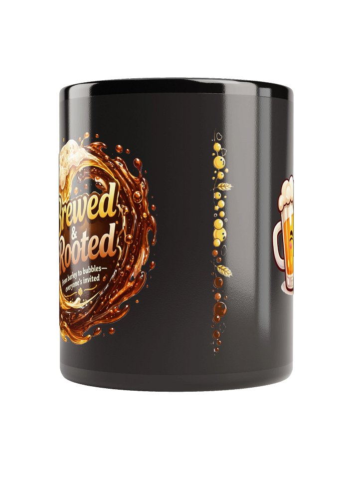 Brewed & Rooted Black Glossy Mug product image (4)