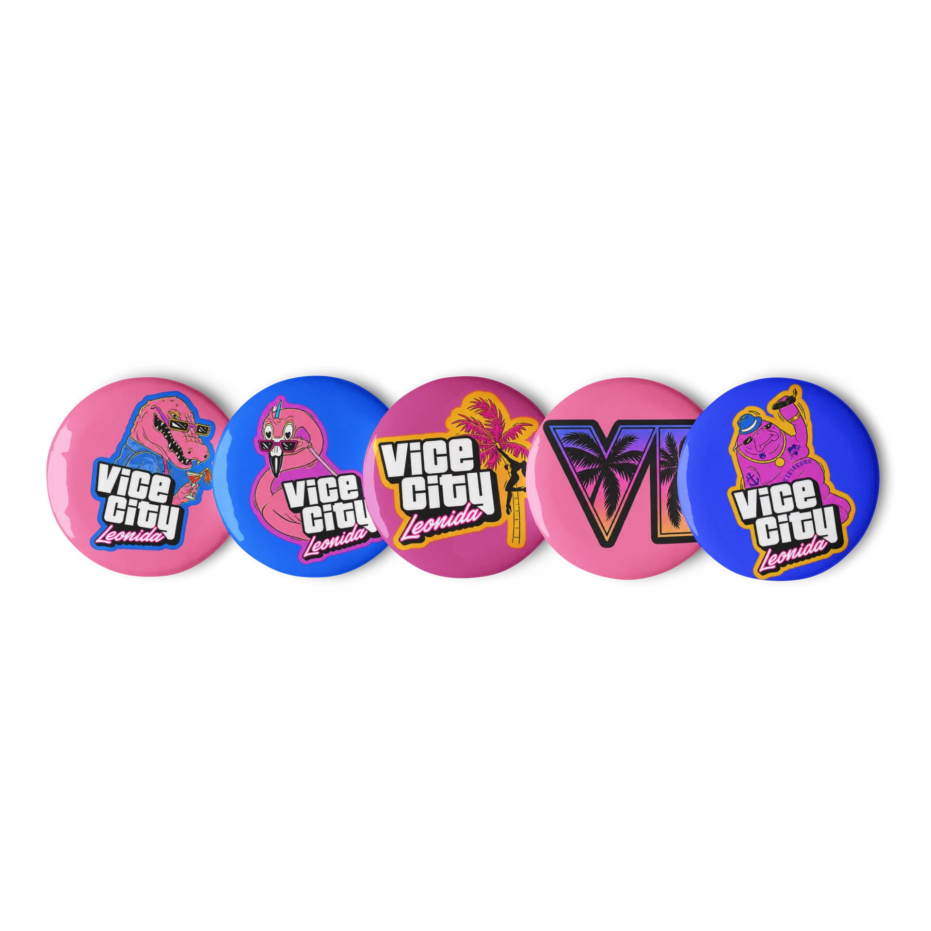 GTA VI Leonida Vice City Pin Buttons – Set of 5 product image (3)