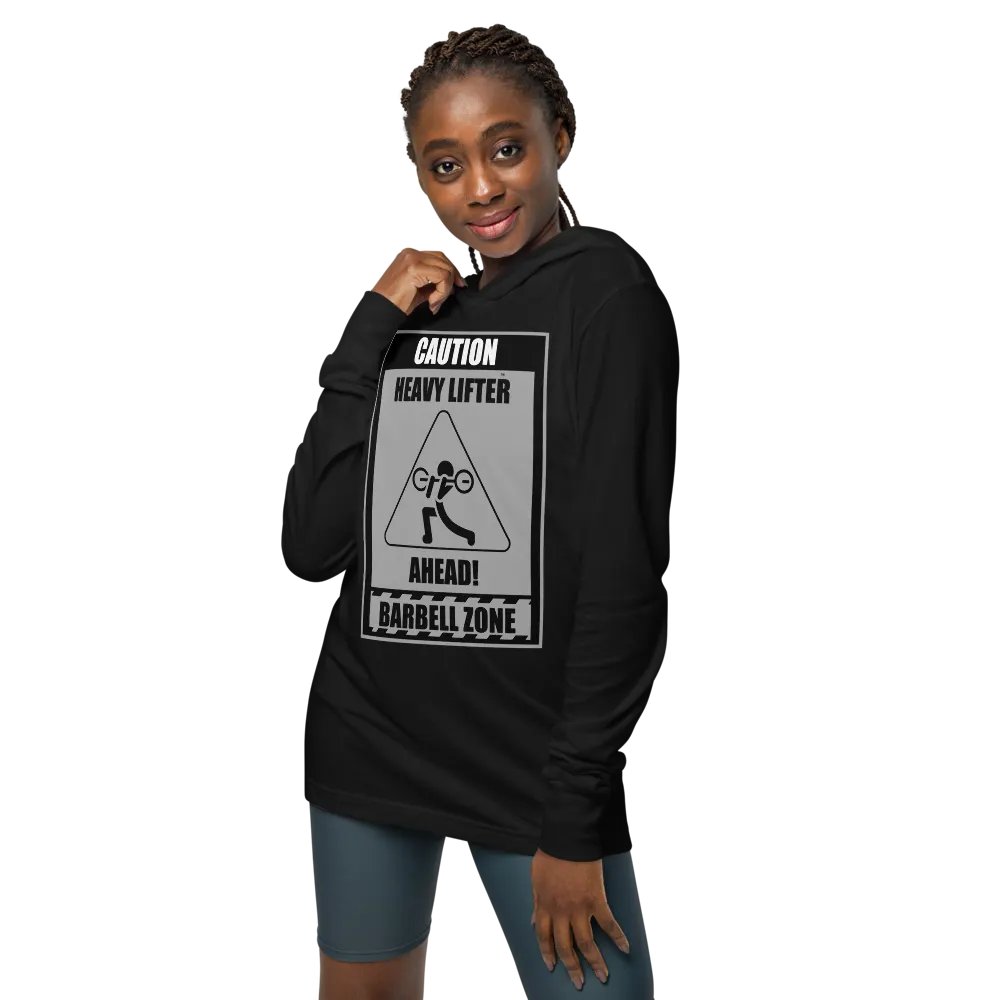 Caution Heavy Lifter Ahead Black/Gray Logo Hooded Tee product image (8)