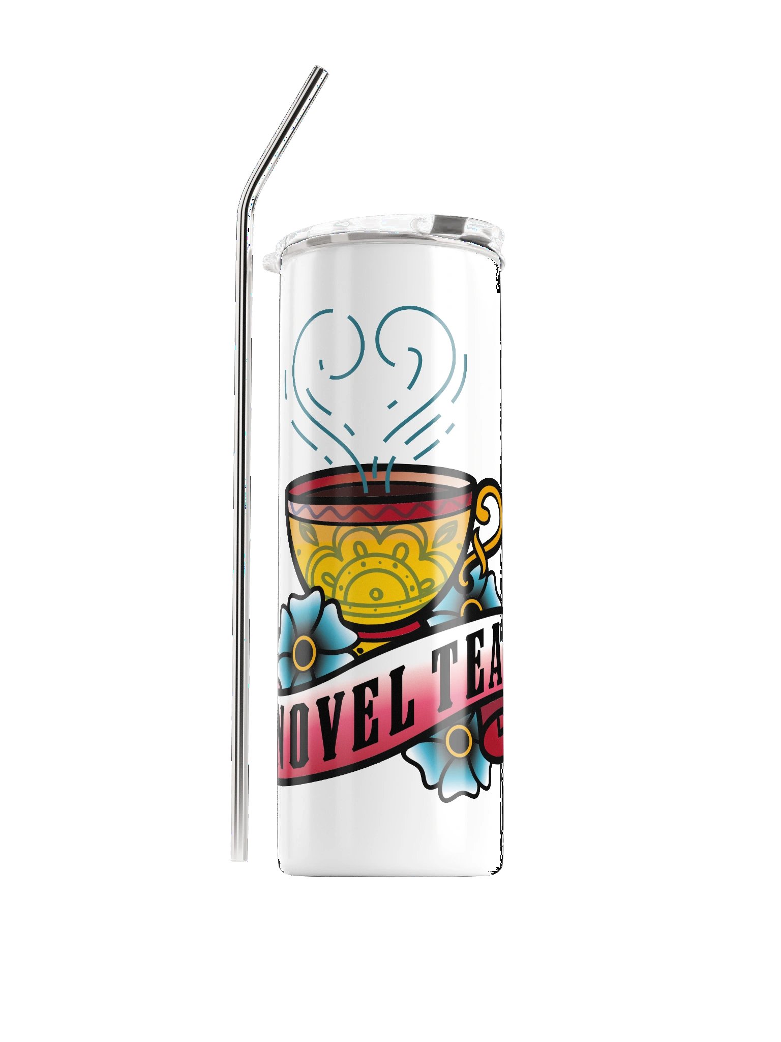 Novel Tea Stainless Steel Tumbler (White) product image (1)