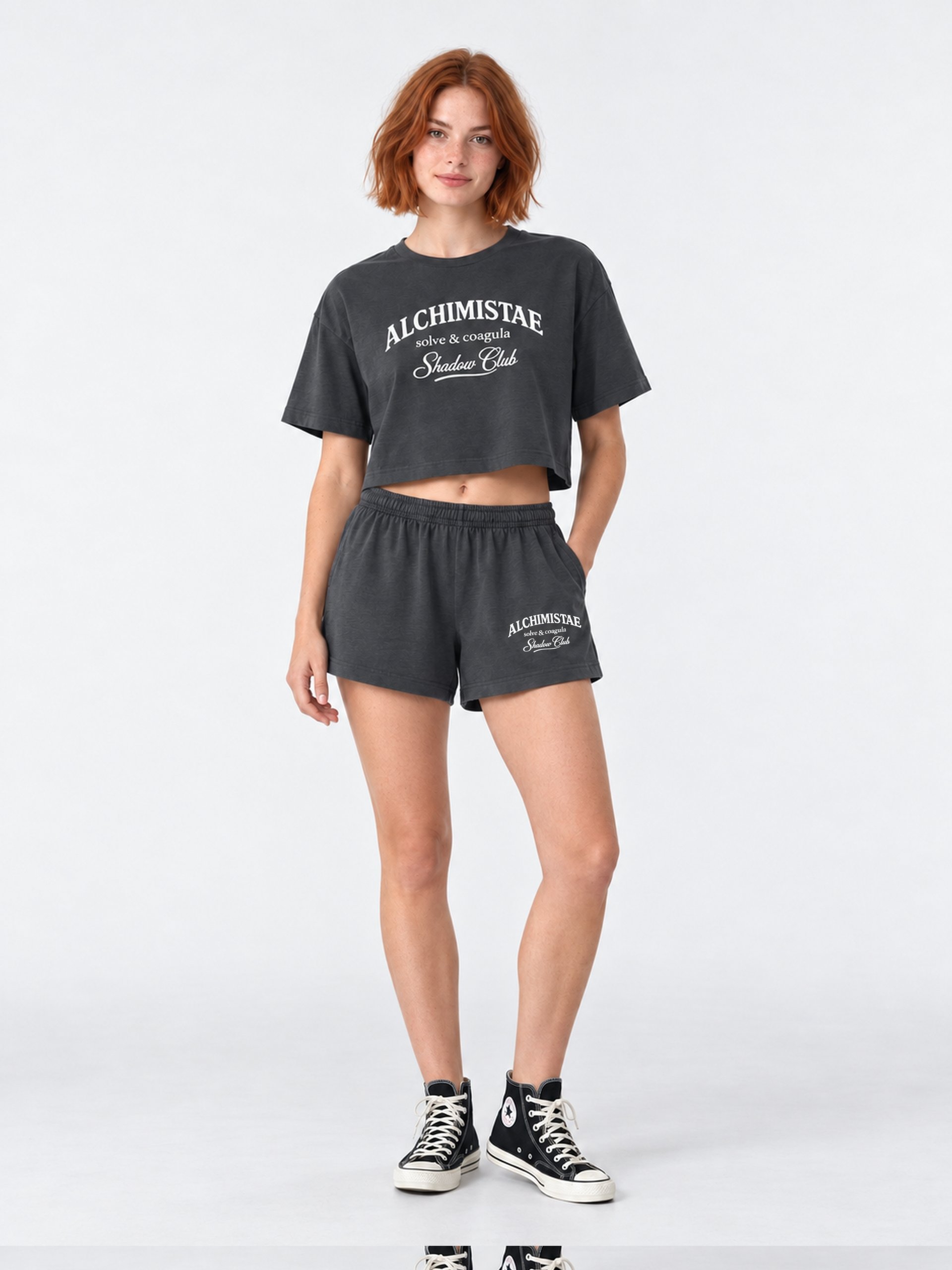 CROP TOP NOIR DÉLAVÉ FEMME EN COTON ÉPAIS – THE SHADOW CLUB product image (2)