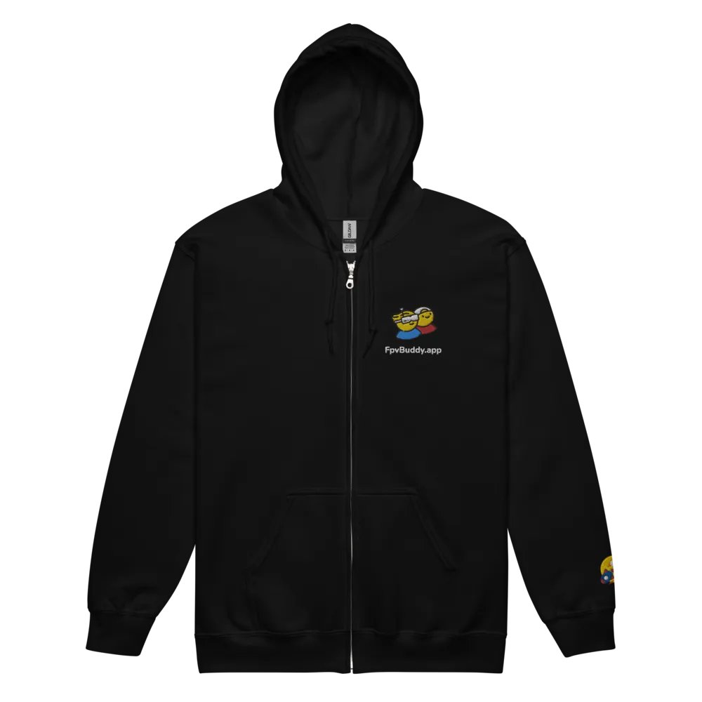 FpvBuddy Embroidered Zip Hoodie (black) product image (3)