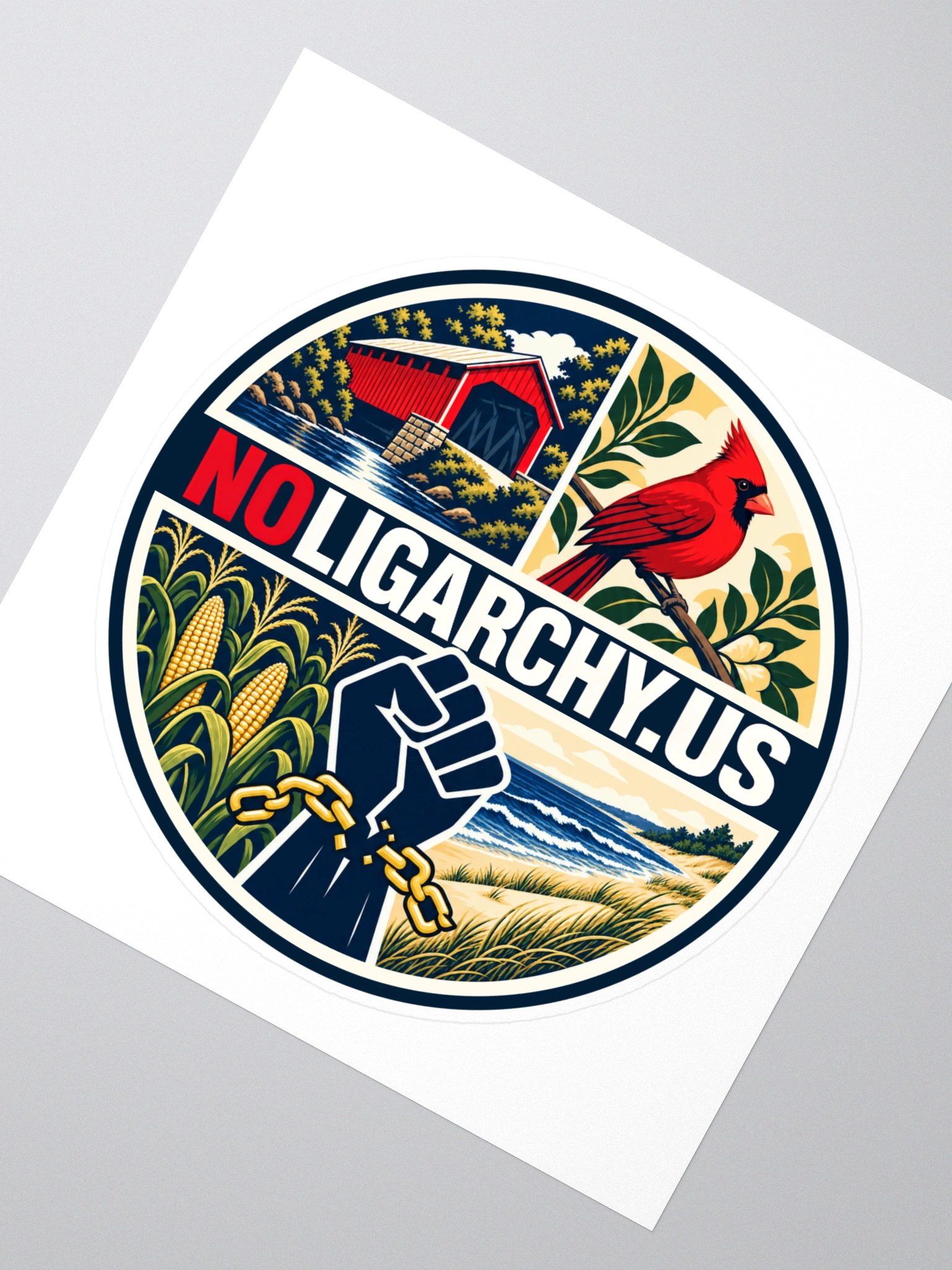 Indiana NOLIGARCHY.US sticker product image (2)