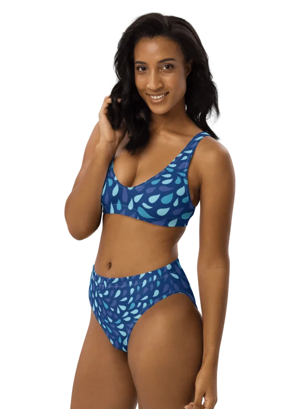 His House Womens High Waisted Bikini Set - Blue Wave product image (1)