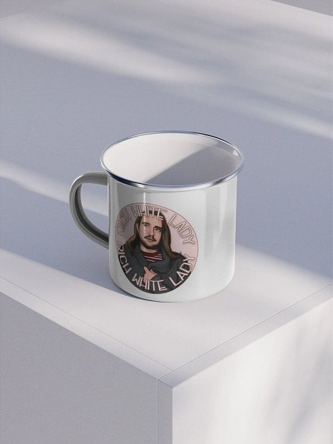 Rich White Lady Enamel Mug product image (1)