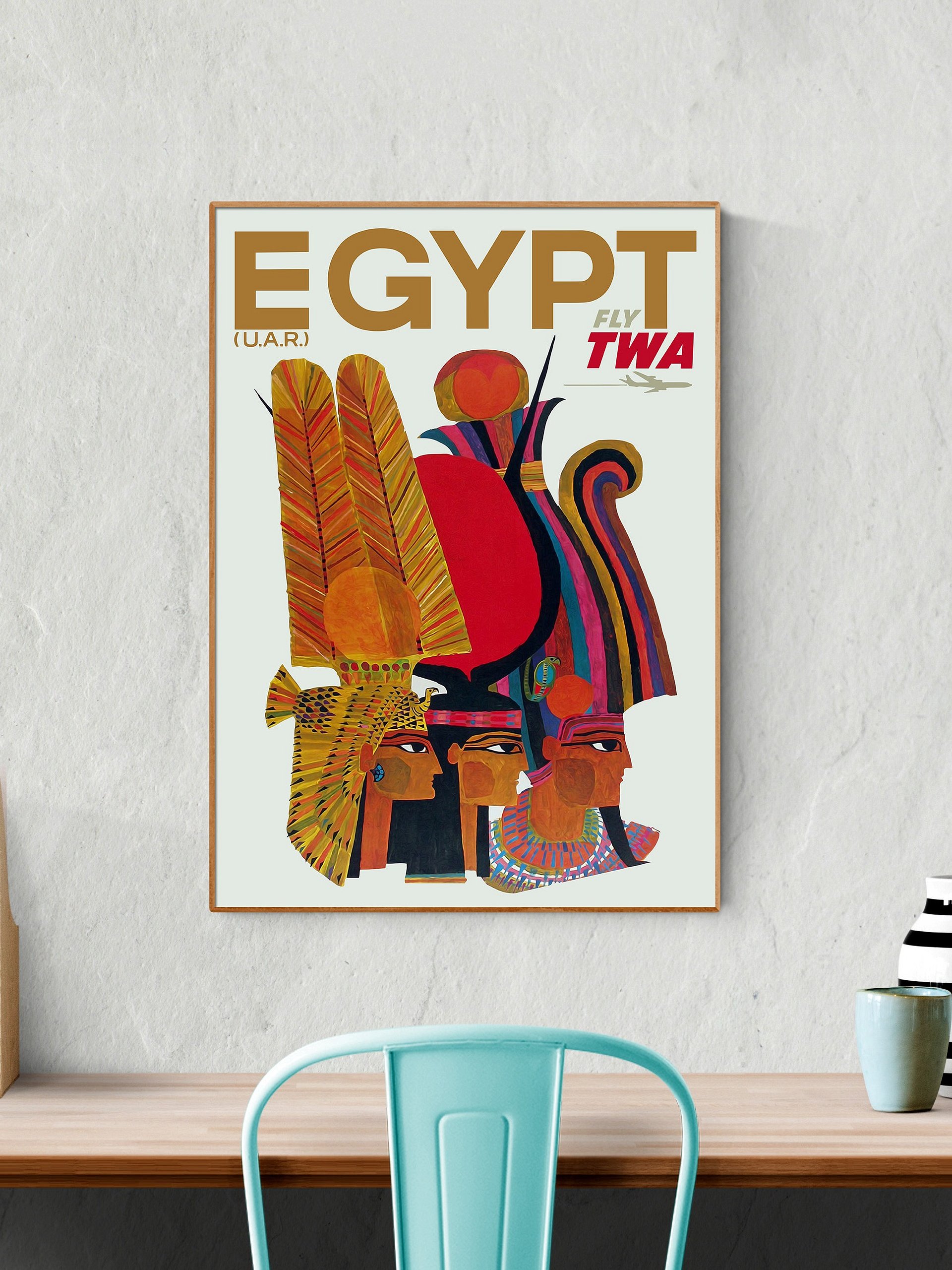 Egypt, TWA 1960 — retro vintage travel poster, retro travel art, retro travel wall art product image (2)