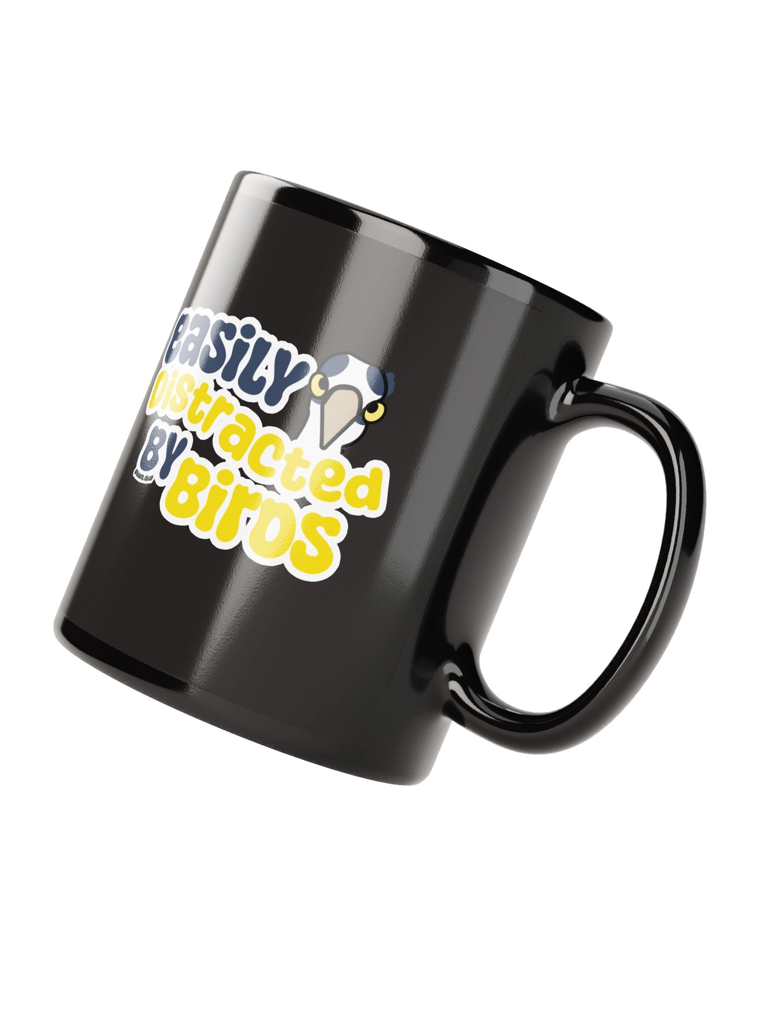 Easily Distracted by Birds Black Ceramic Mug product image (2)