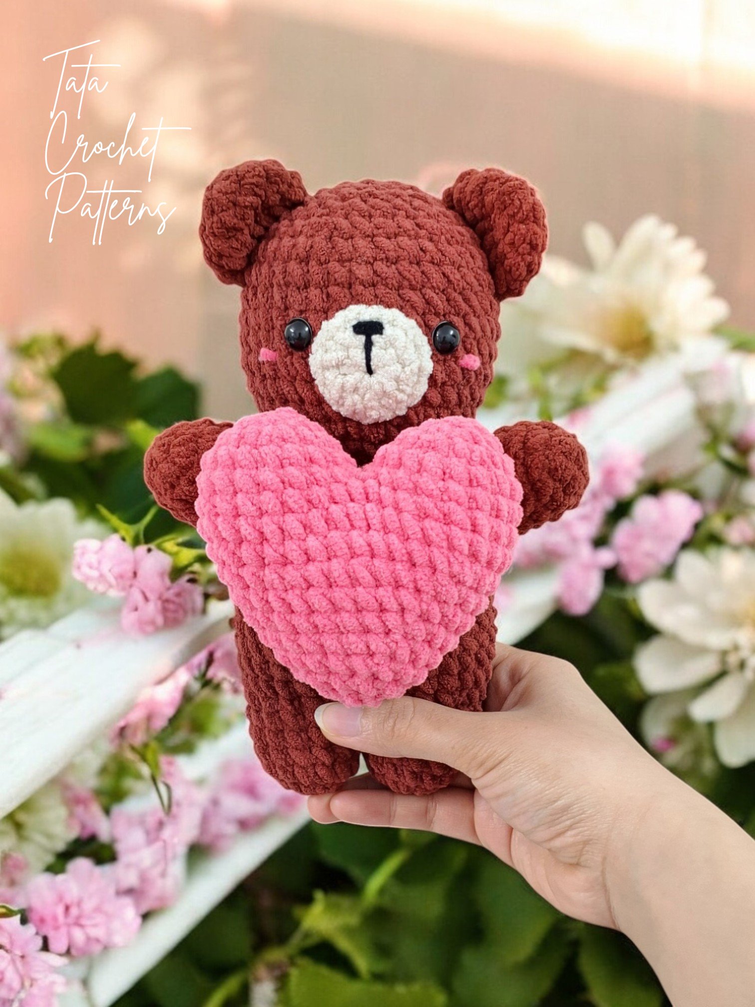PDF Pattern -♡- Bear & Bunny Amigurumi Holding The Heart Crochet Pattern product image (4)
