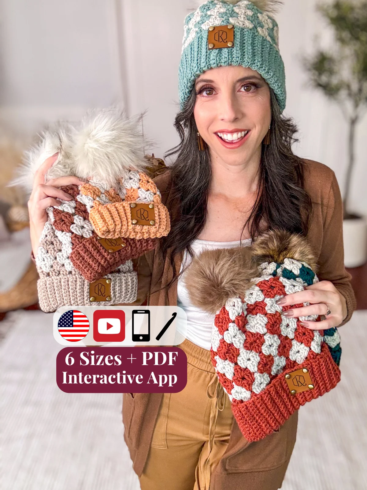 Diamond Granny Stitch Crochet Hat Pattern product image (1)
