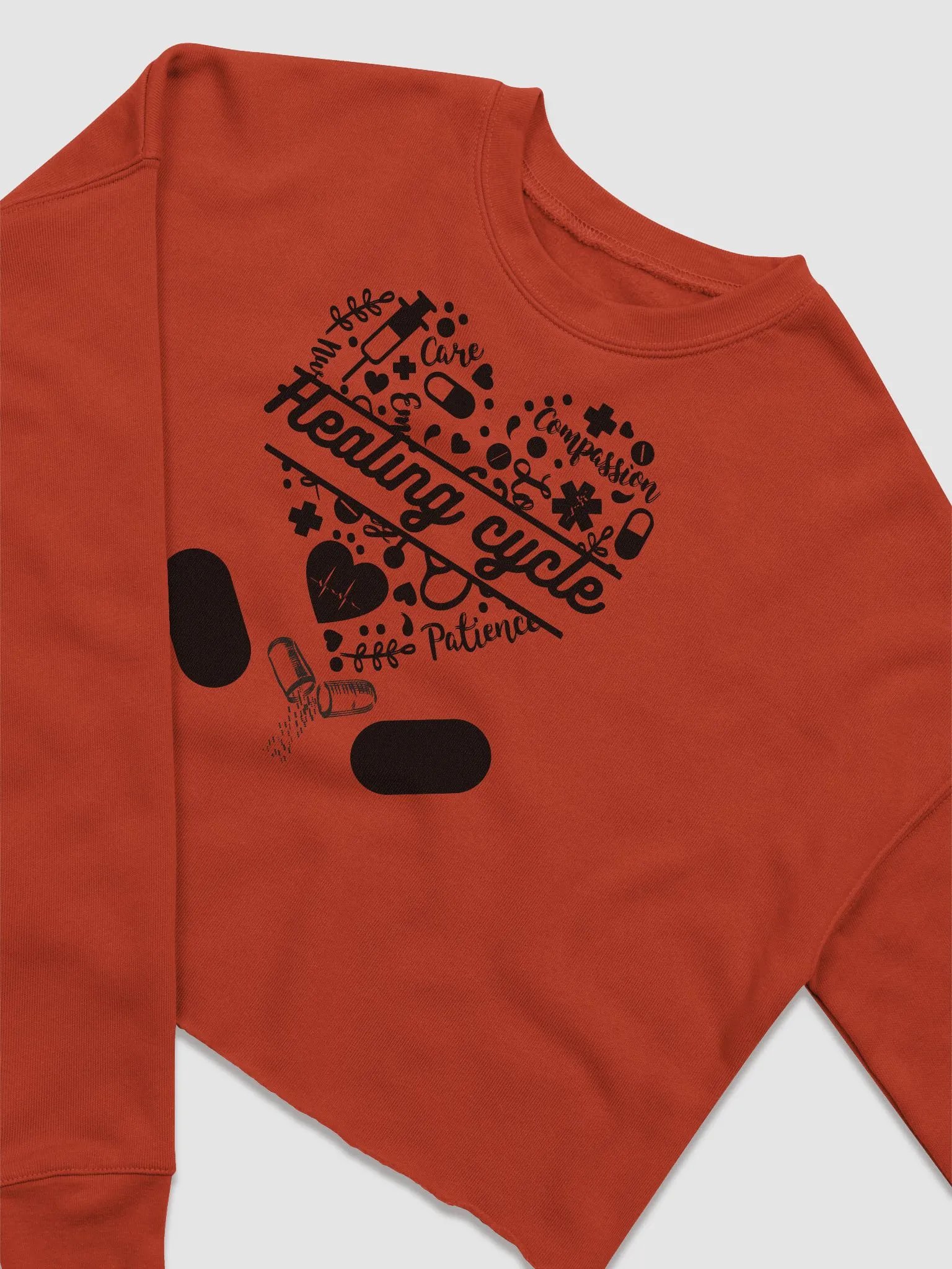 Medical elements heart shape crop sweatshirt product image (7)