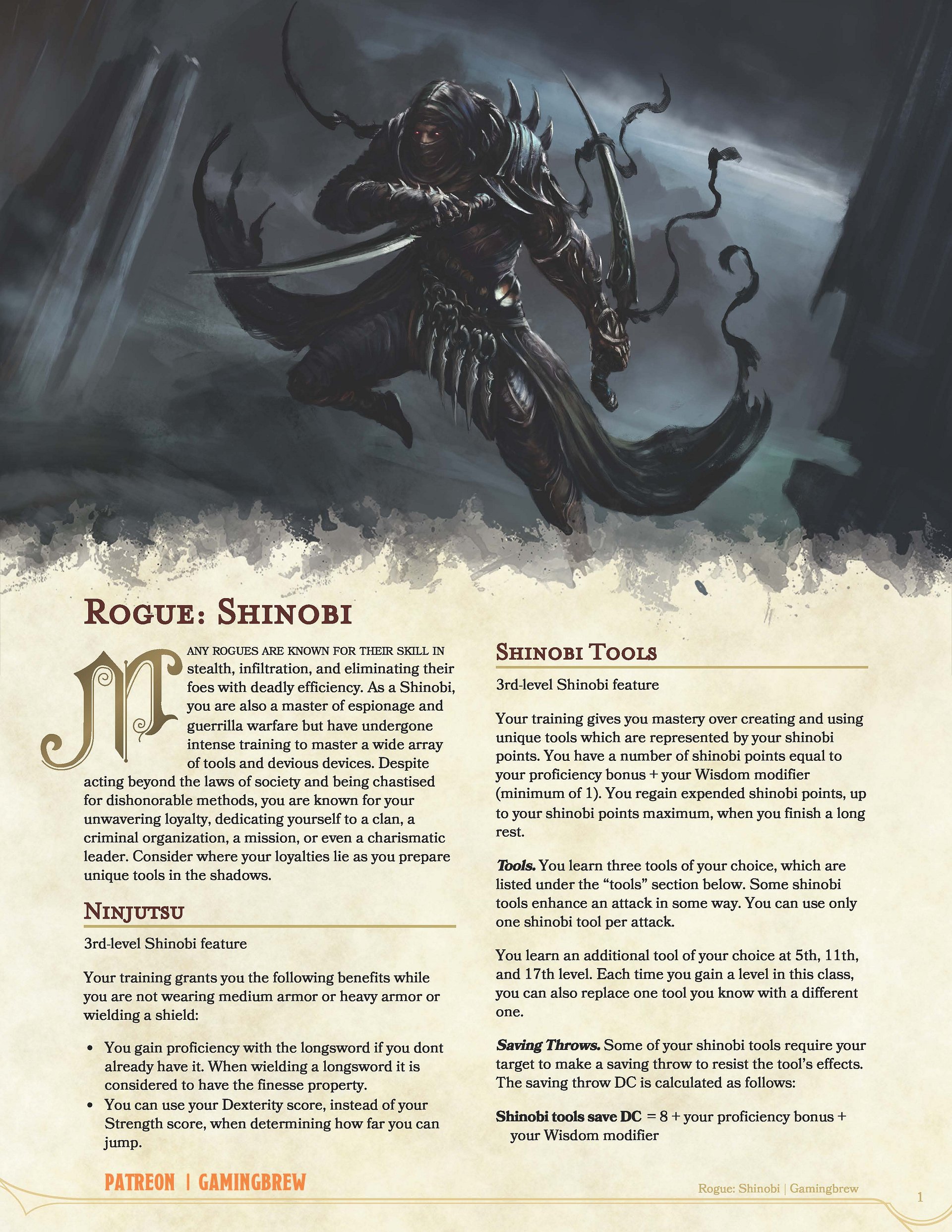 Shinobi | 5E Rogue Subclass product image (2)