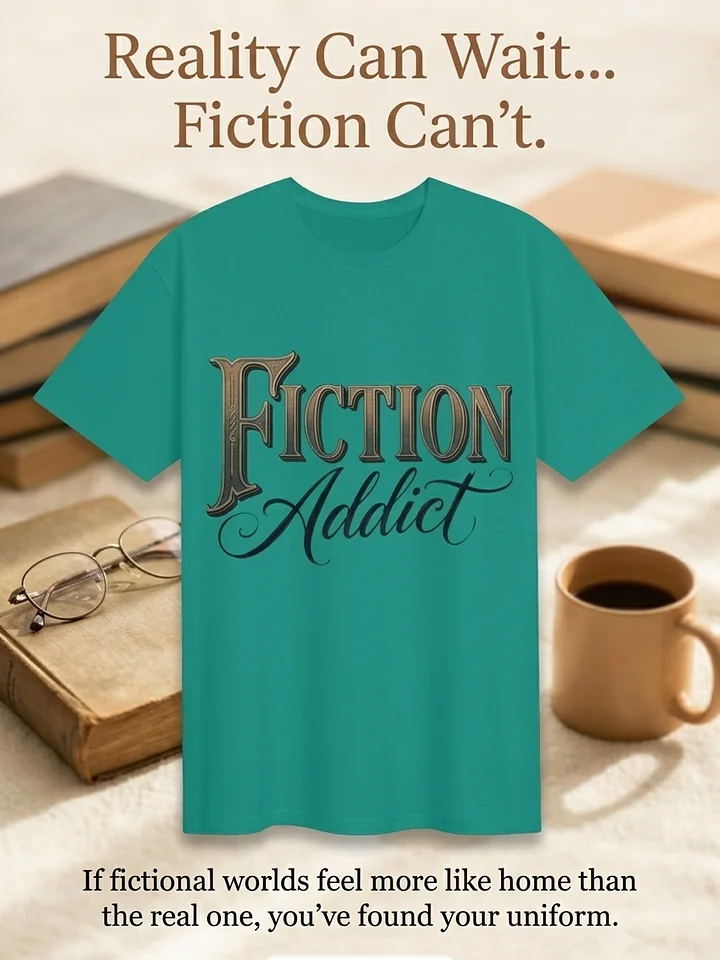 Fiction Addict Luxury Bookish Tee – Dark Academia & Fantasy Reader T-Shirt product image (1)