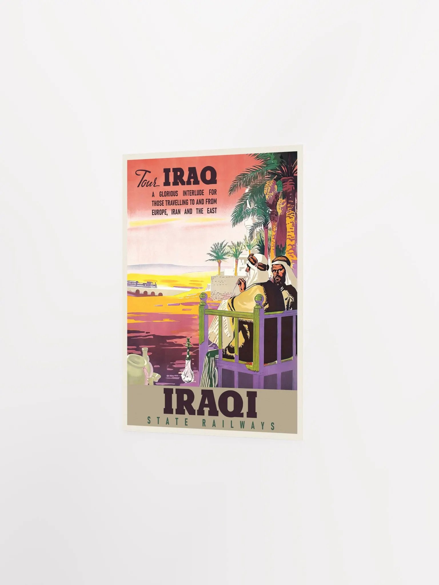 Iraq Railways, Baghdad, Iraq, Middle East. 1930s — retro vintage travel poster, retro travel art, retro travel wall art product image (7)