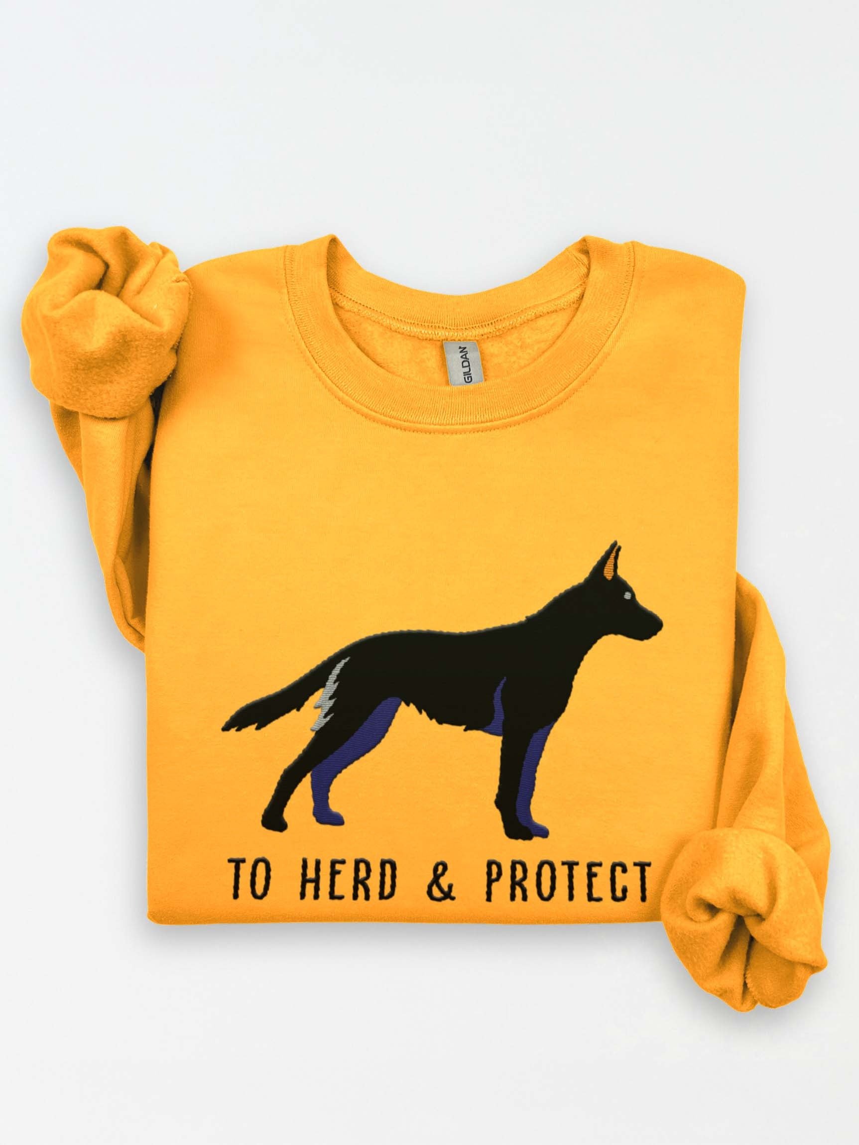 To Herd and Protect Sweatshirt (Embroidered) of a Belgian Malinois(Black) product image (1)