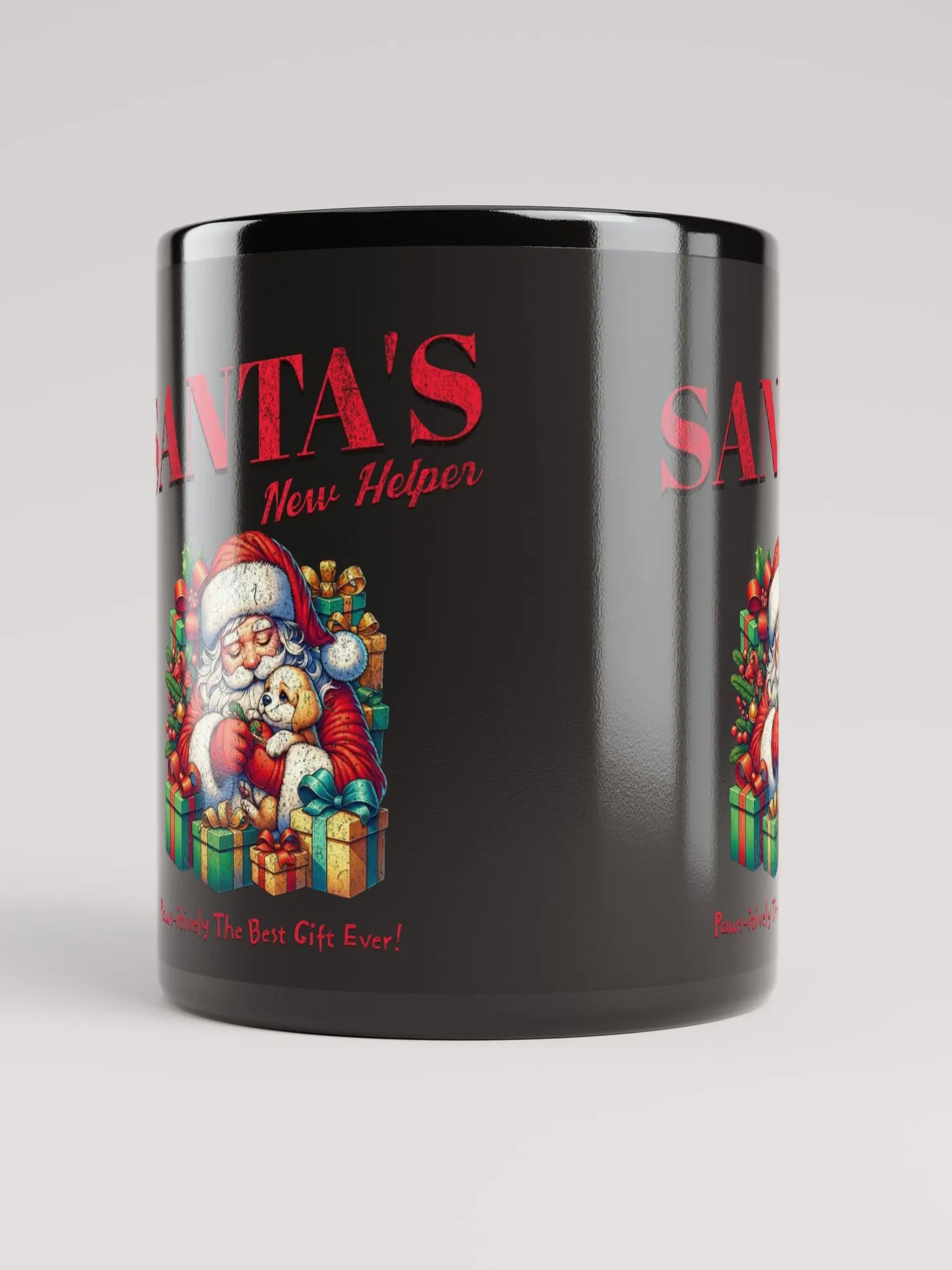 Santa's New Helper - Dog Lovers Black Mug product image (9)