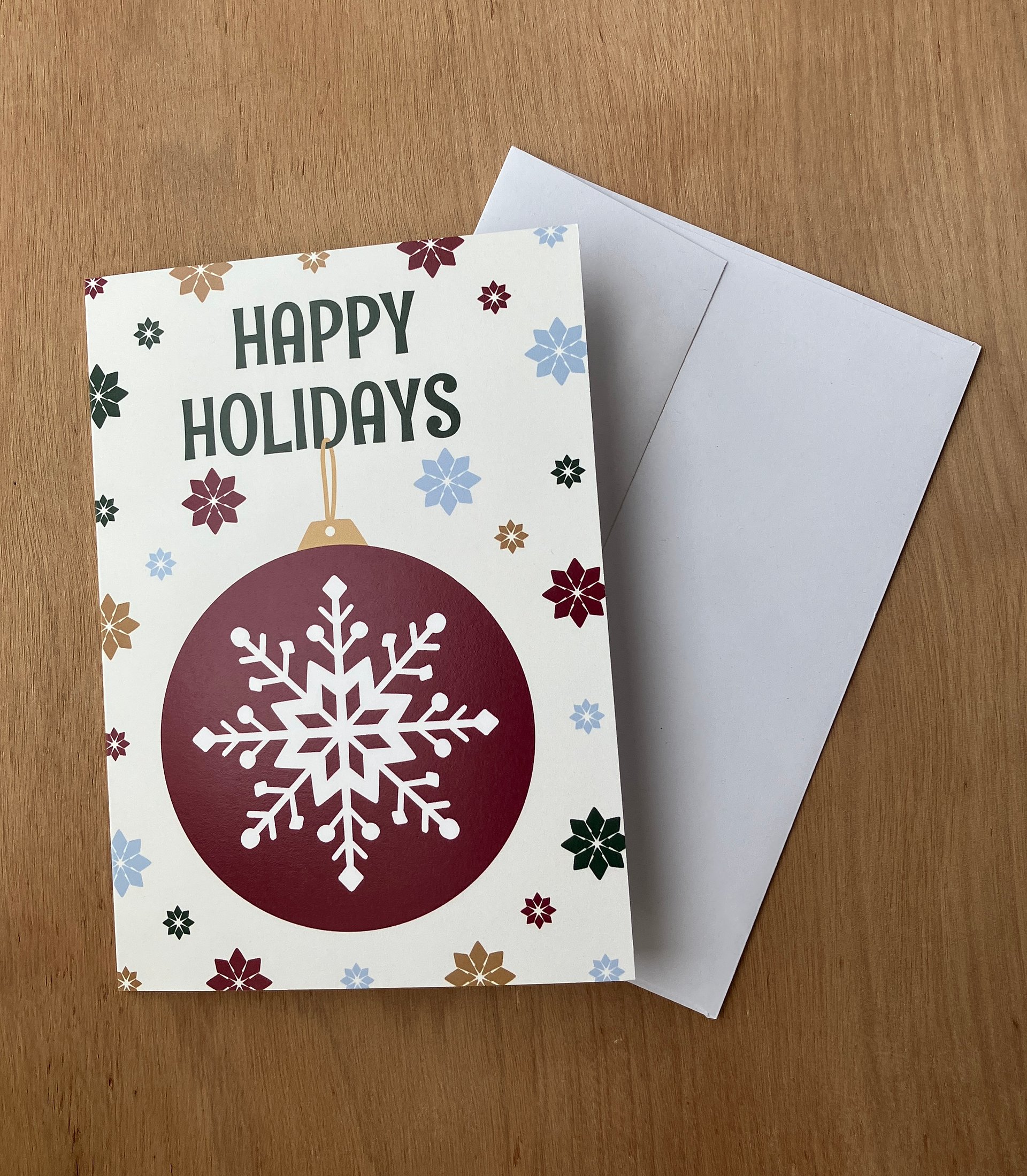 Happy Holidays Snowflake Ornament, 5"x7" Greeting Card 🍁 product image (2)