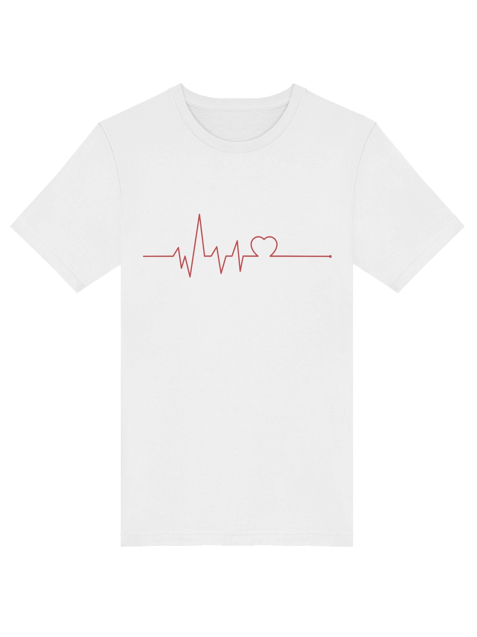 Minimalist Heartbeat Graphic T-Shirt - Red EKG Line Art Tee product image (5)
