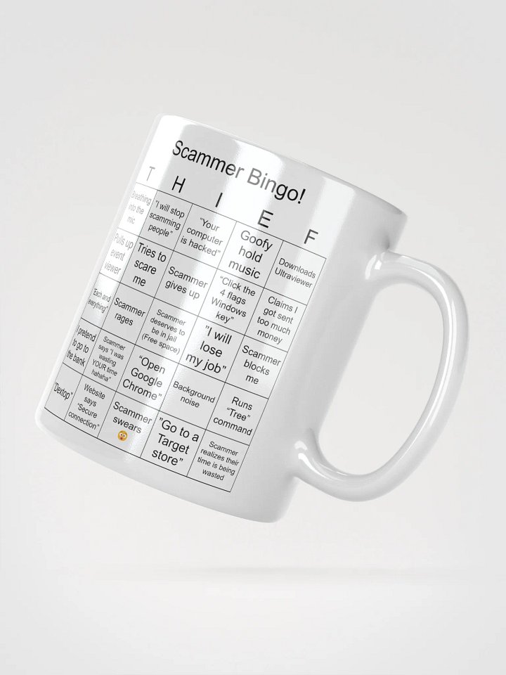 Scammer Bingo! White Glossy Mug product image (2)
