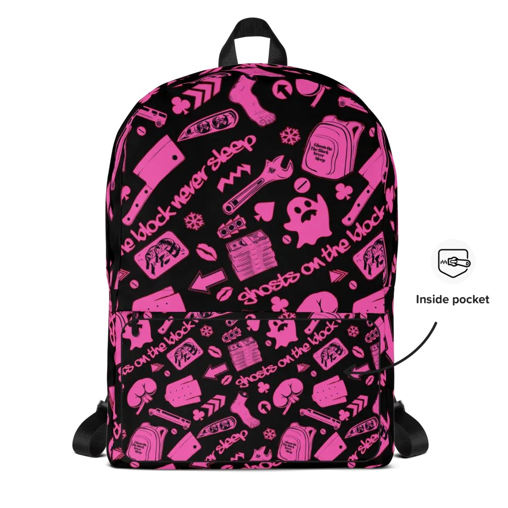 A8M - Ghosts On The Block Never Sleep Bookbag (Pink November) product image (4)