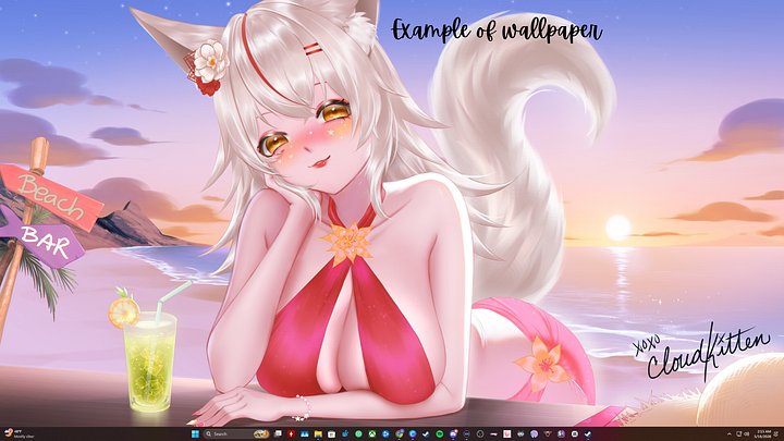 *Digital Product* - Digitally Signed Downloadable Wallpaper - Beachy Summer Sunset product image (1)