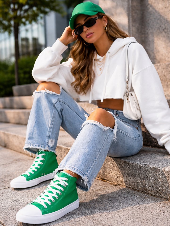 Vivid Turquoise Rise High-Top Sneakers product image (1)
