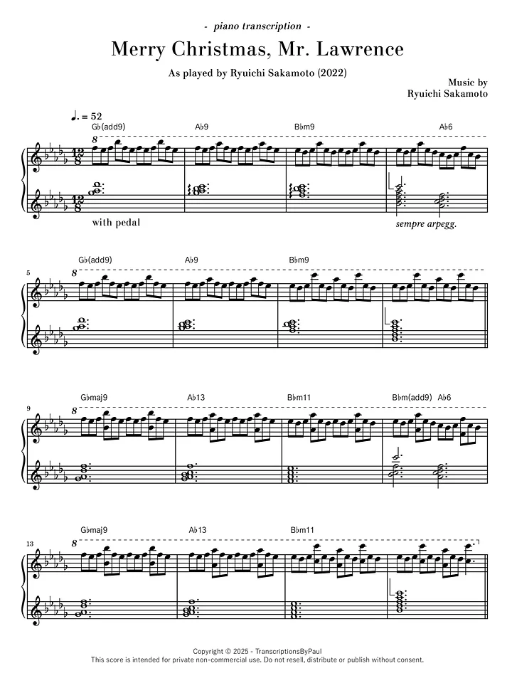 Merry Christmas, Mr. Lawrence - Ryuichi Sakamoto product image (1)