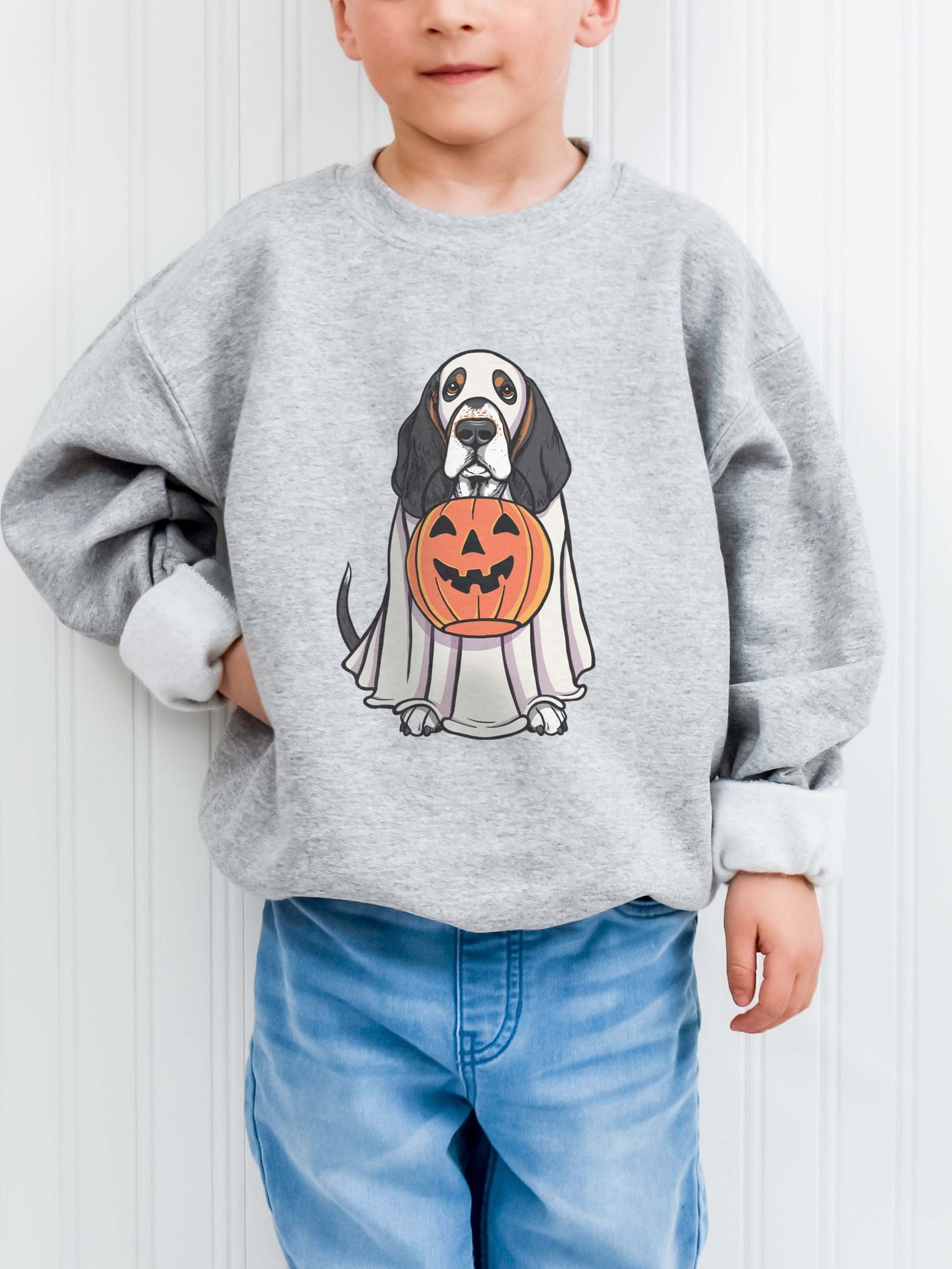 Halloween Basset Hound(Tricolor) Youth Sweatshirt product image (1)