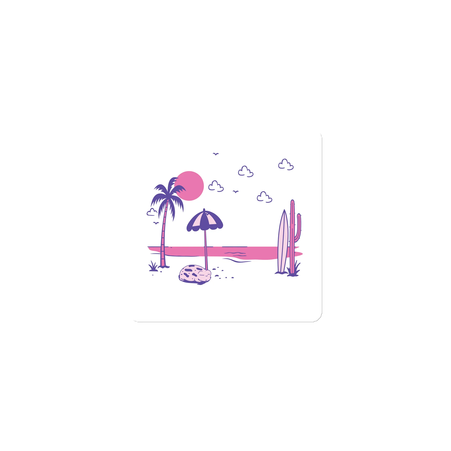 Pink Sunset Beach Die-Cut Magnet product image (1)