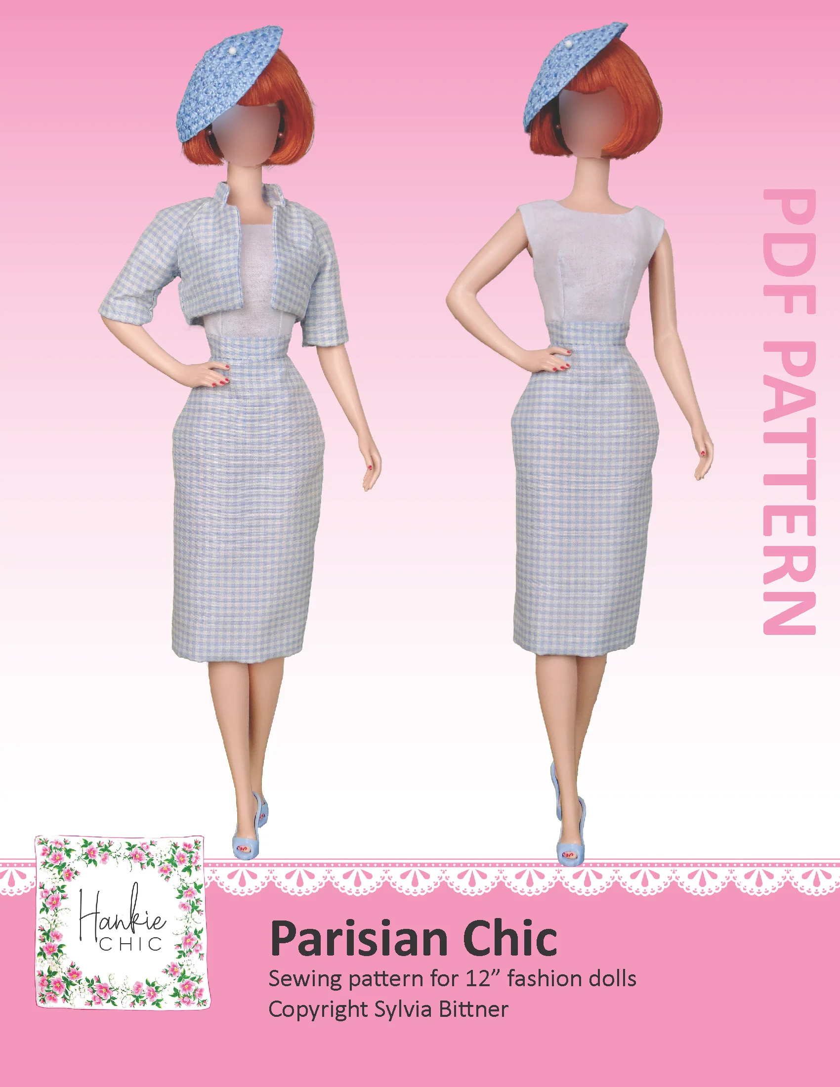 Parisian Chic sewing pattern for 12" fashion dolls product image (1)