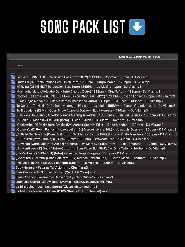 Merengue Bailable Mix – Song Pack product image (2)