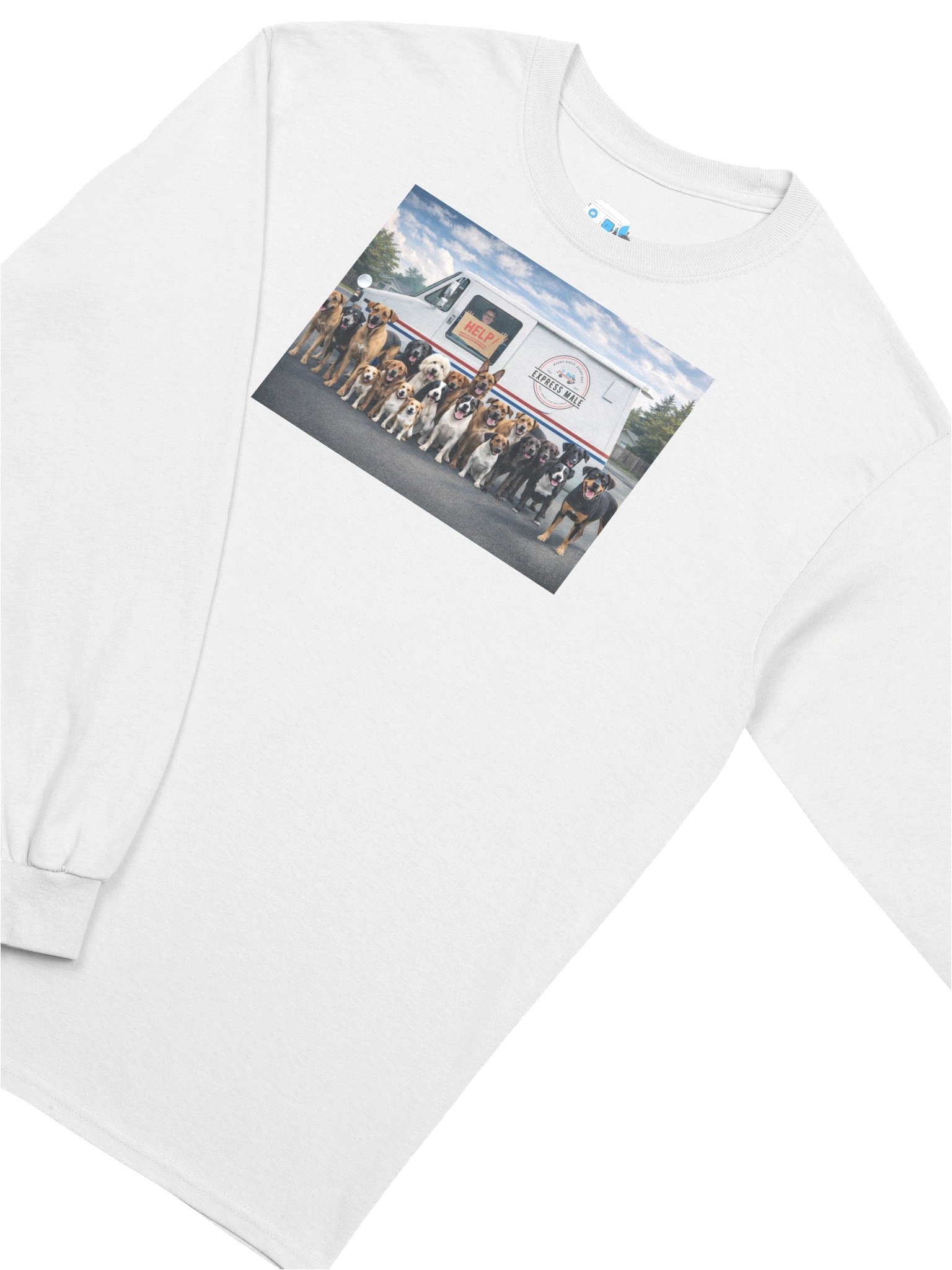The "Dog Route" Classic Long Sleeve Tee (WHITE) product image (3)