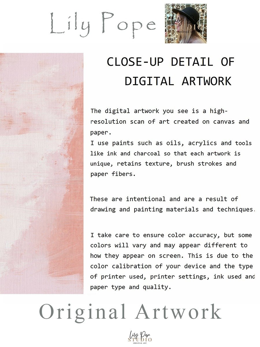 Abstract Print Pink and White Painting Blush Pink Wall Art Print product image (55)