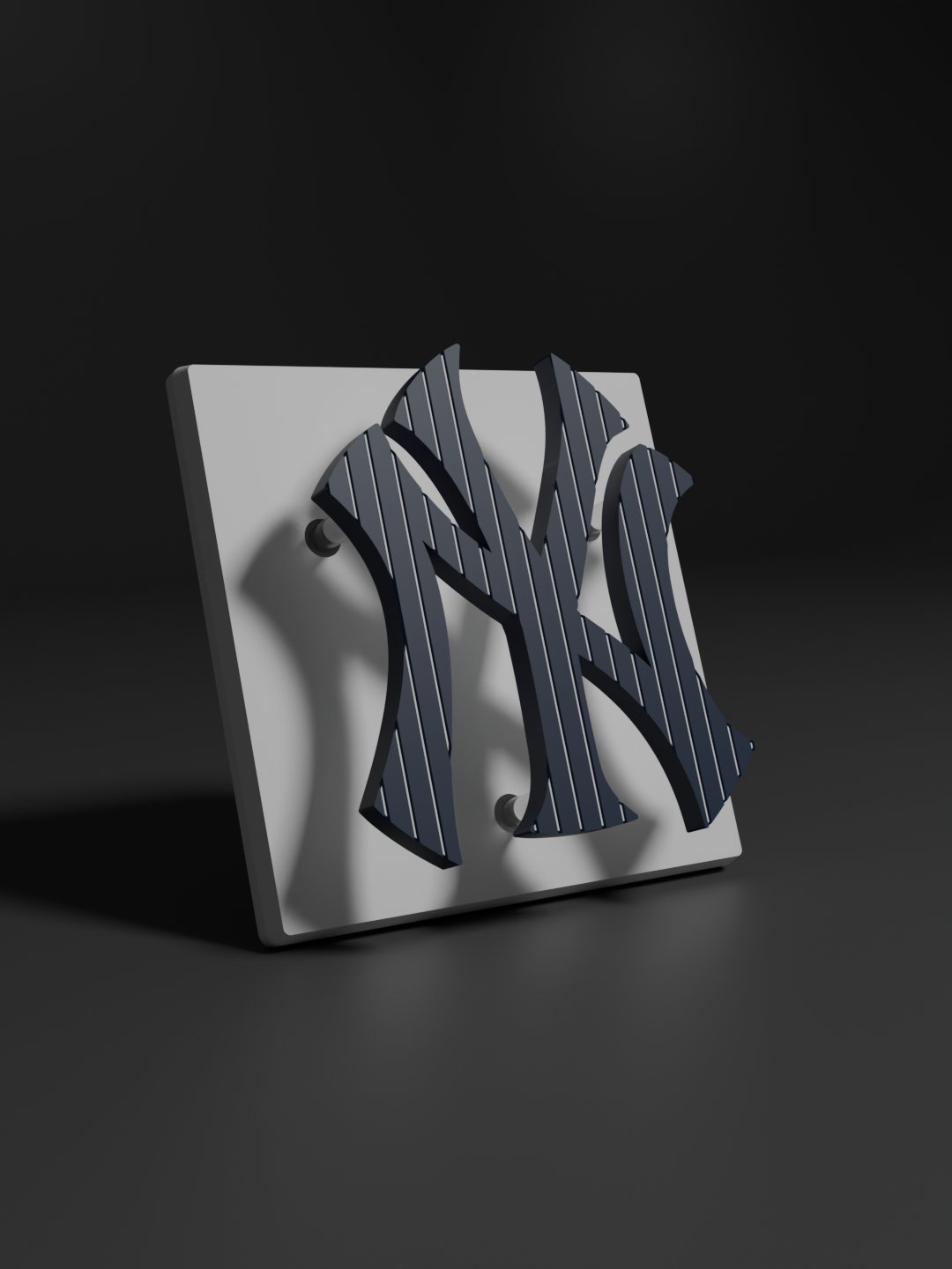 New York Yankees Pinstripe 3D Printed Floating Logo Sign (Digital File Only) product image (1)
