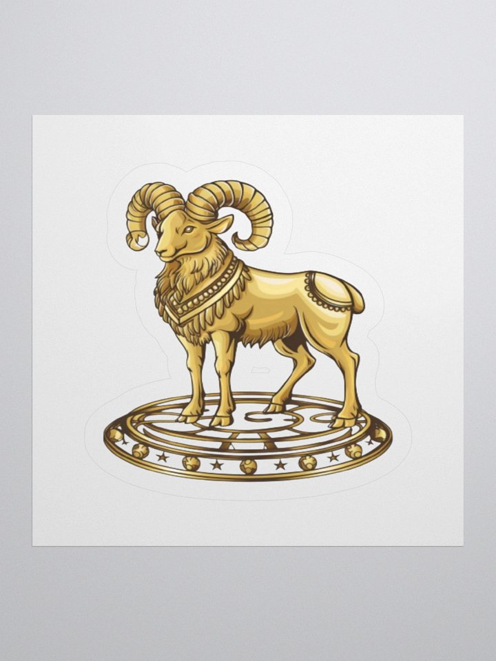 Exclusive Aries Zodiac Vinyl Sticker - Golden Ram Design | Choose Size product image (2)
