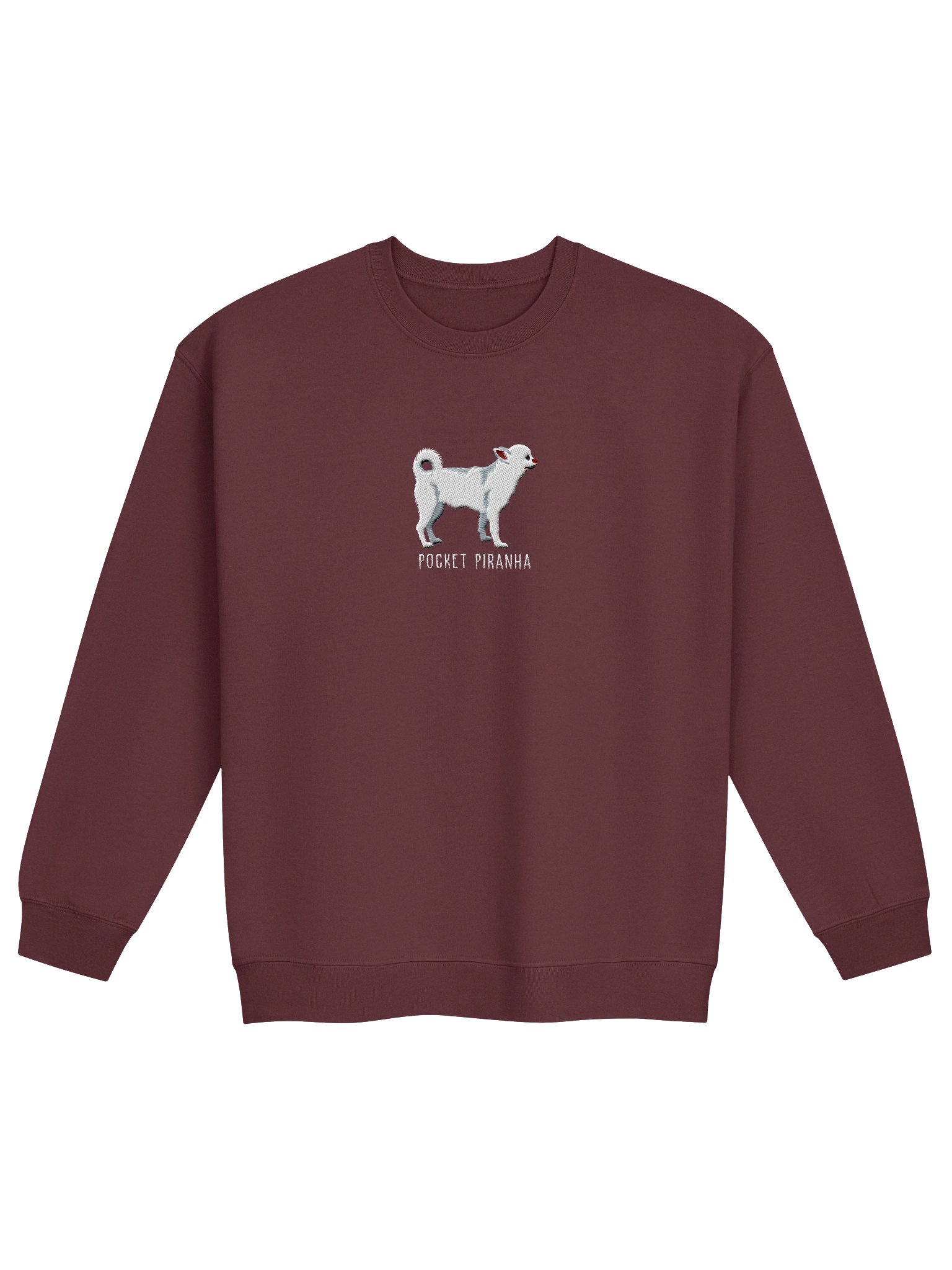 Pocket Piranha Sweatshirt (Embroidered) of a Chihuahua(White) product image (4)