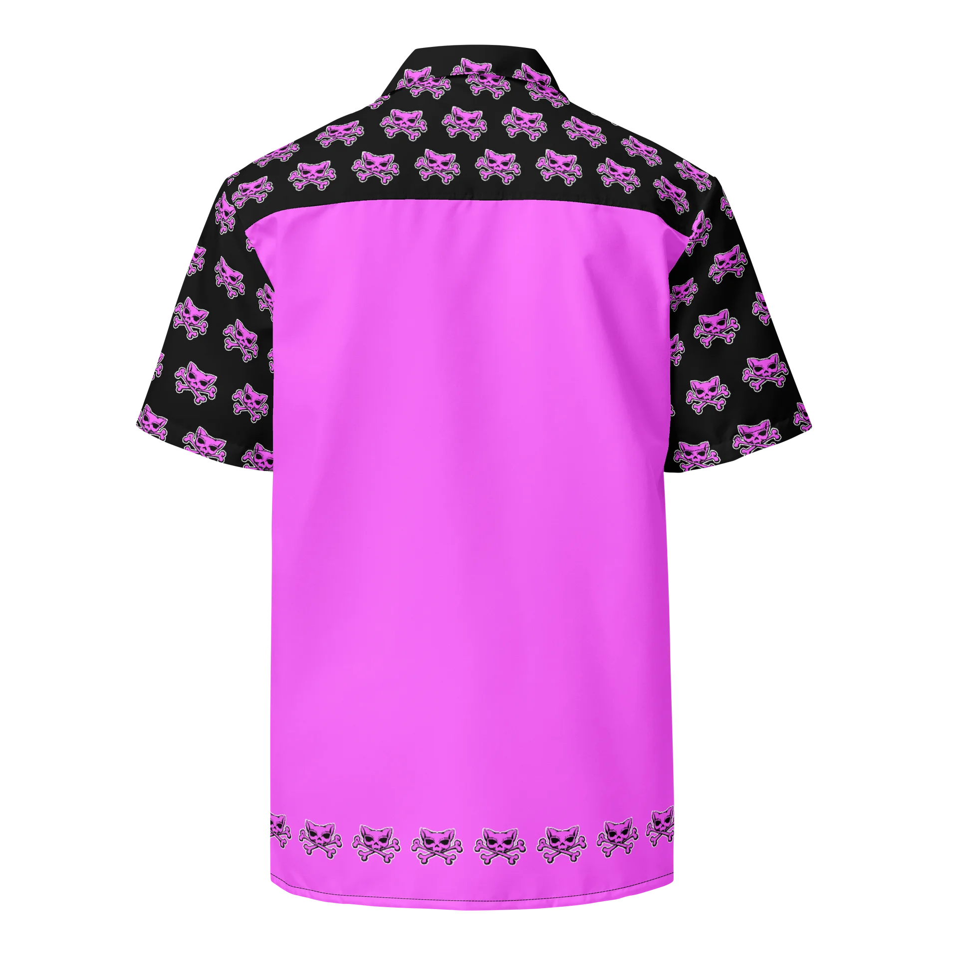 Pink and Blaque Kat Skull Hawaiin Shirt product image (2)