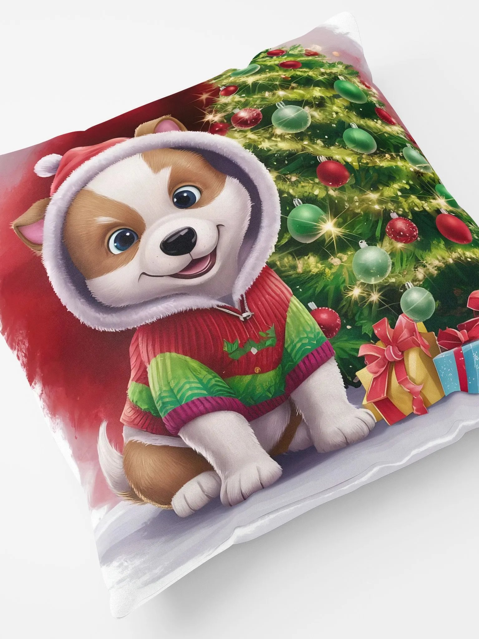 Festive Puppy Christmas Pillow product image (4)