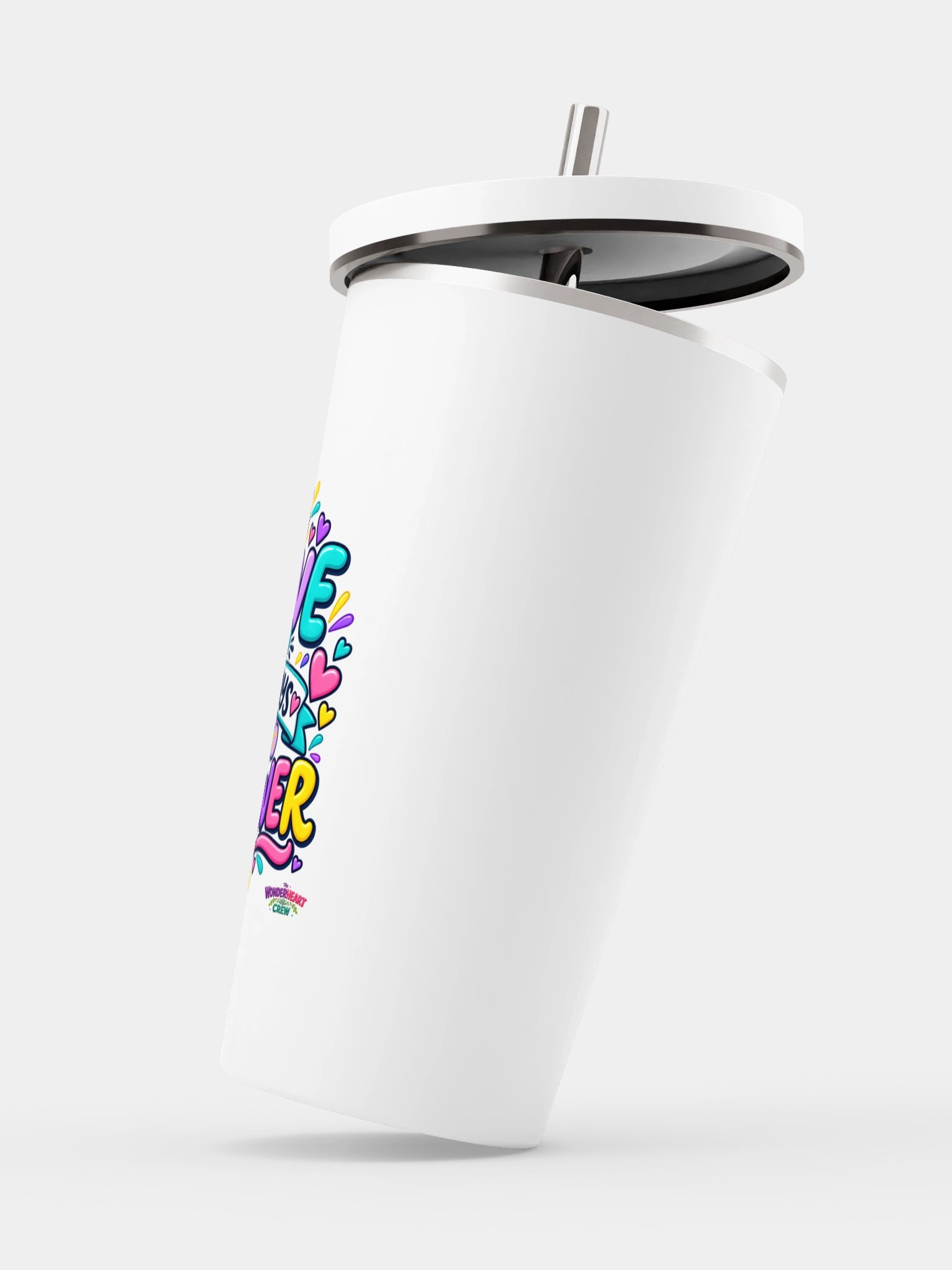 Stainless Steel Insulated Inspirational Tumbler with a Straw - Love is Always the Answer product image (3)