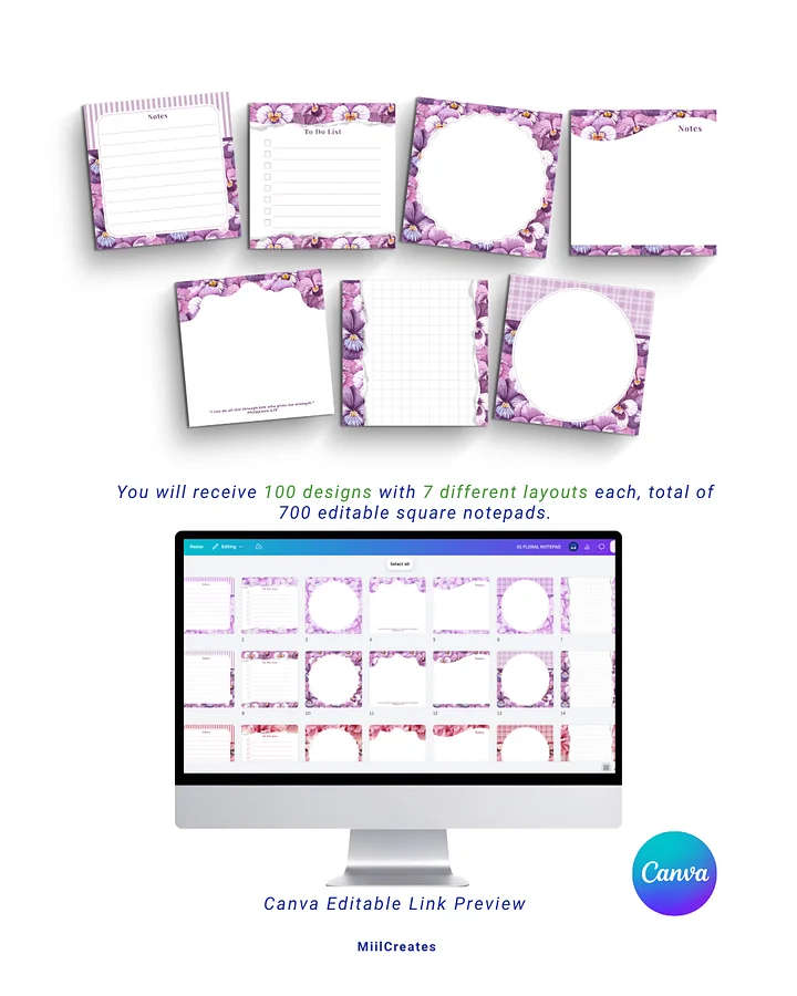 Floral Notepad Template (100 Designs) product image (2)