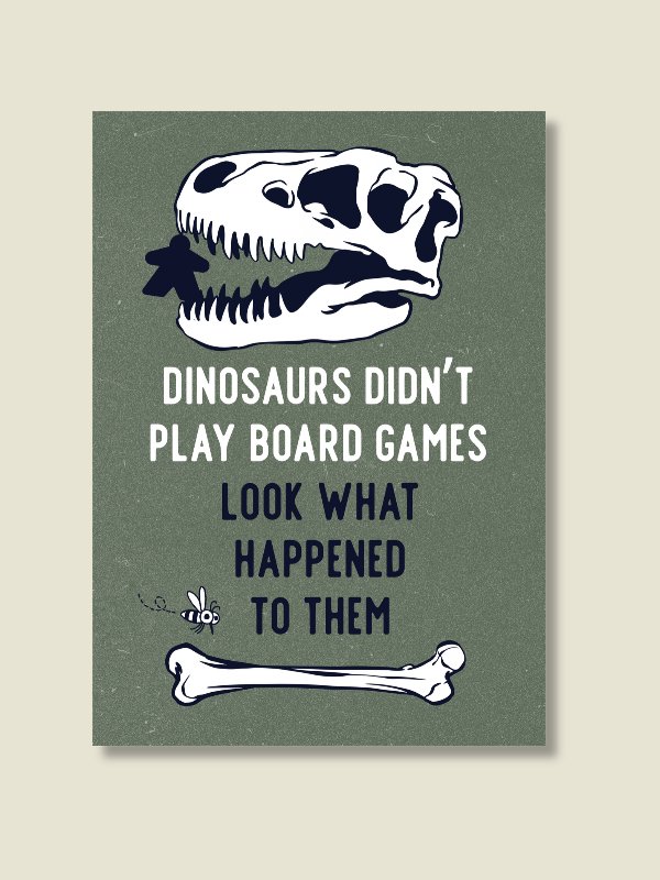 Funny Extinct Dinosaur Board Game Room Poster - UNFRAMED product image (1)